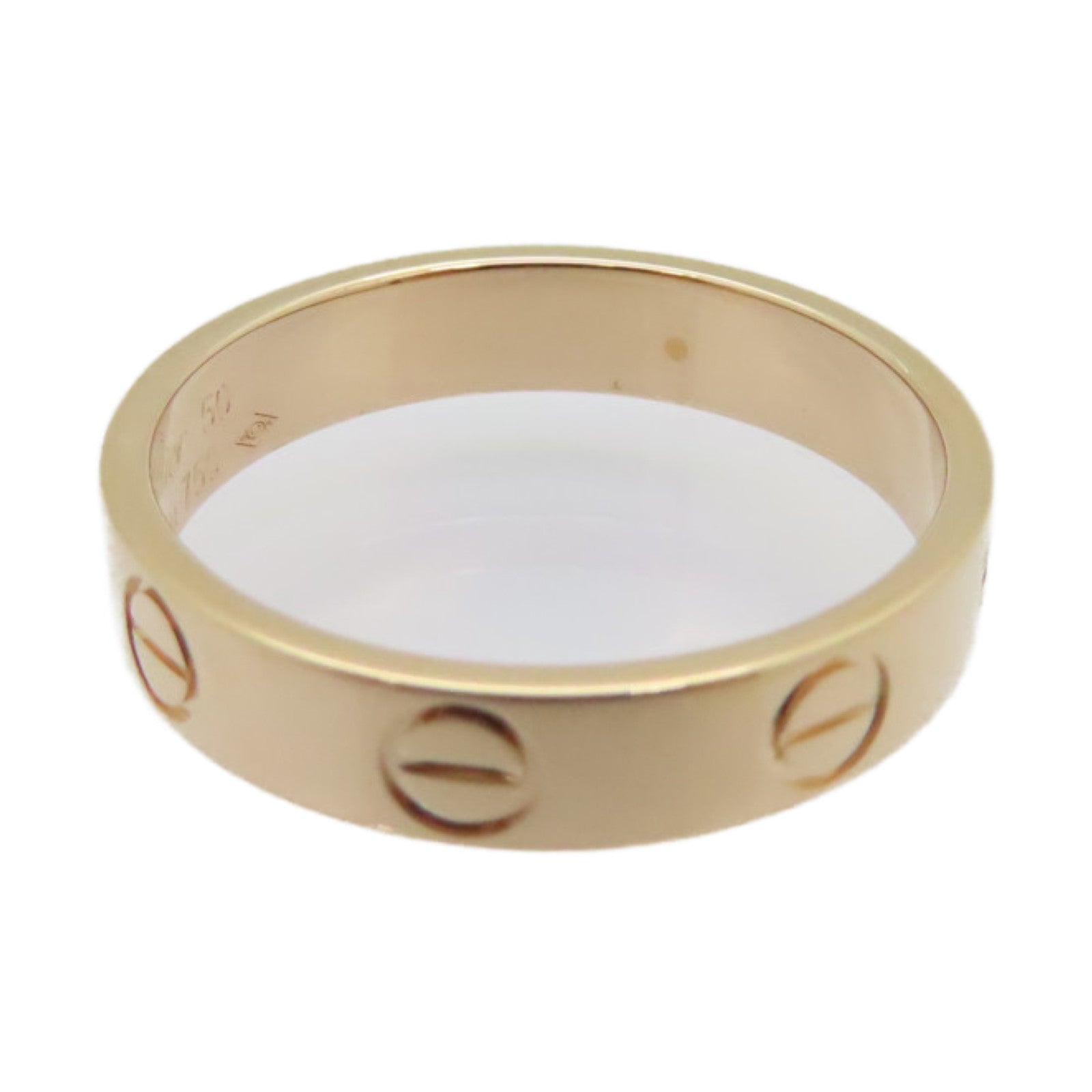 CARTIER 18K Rose Gold Mini Love Ring #US5/Cartier#50