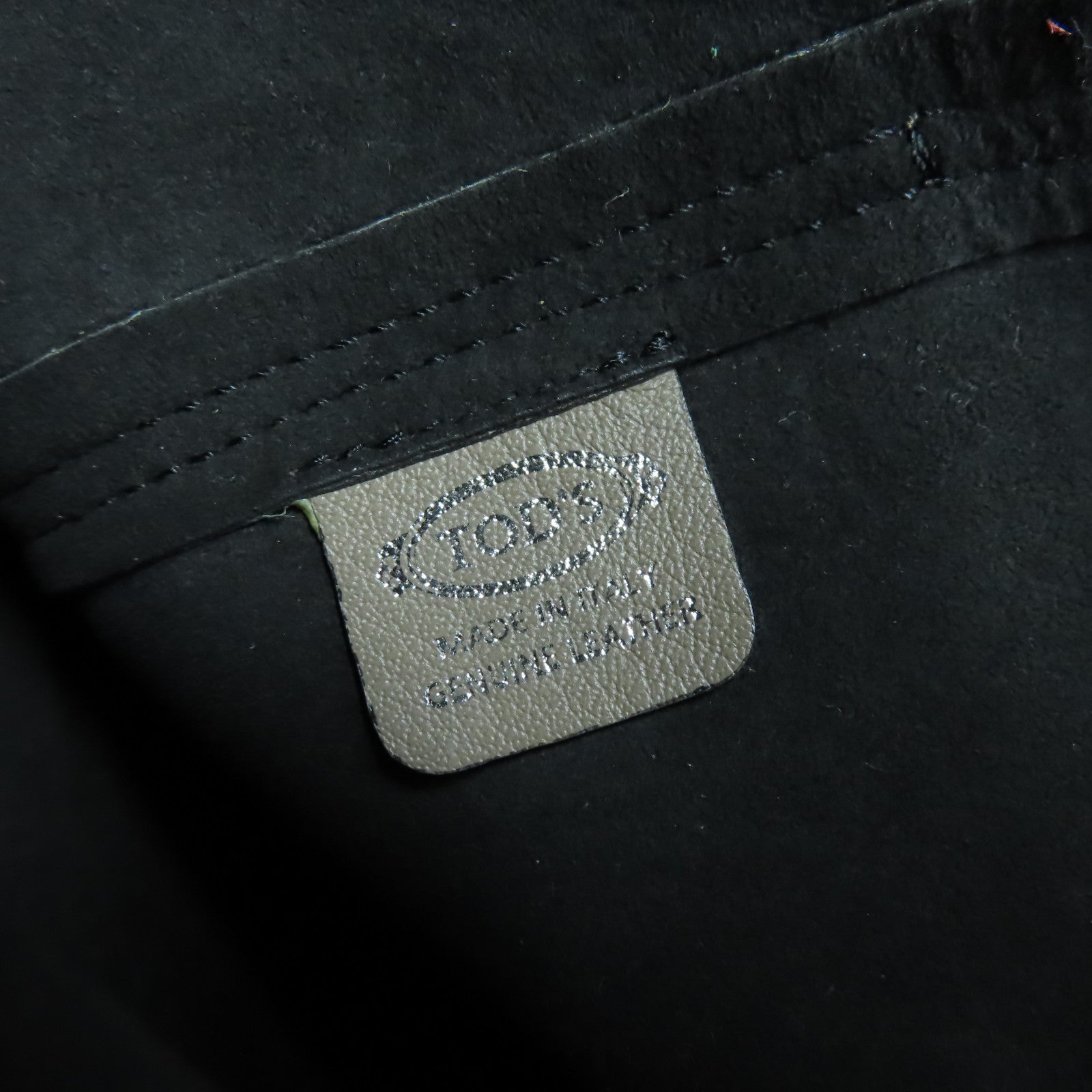 TOD’S 牛皮皮革Shoulder Bag銀扣肩背袋灰色/黑色
