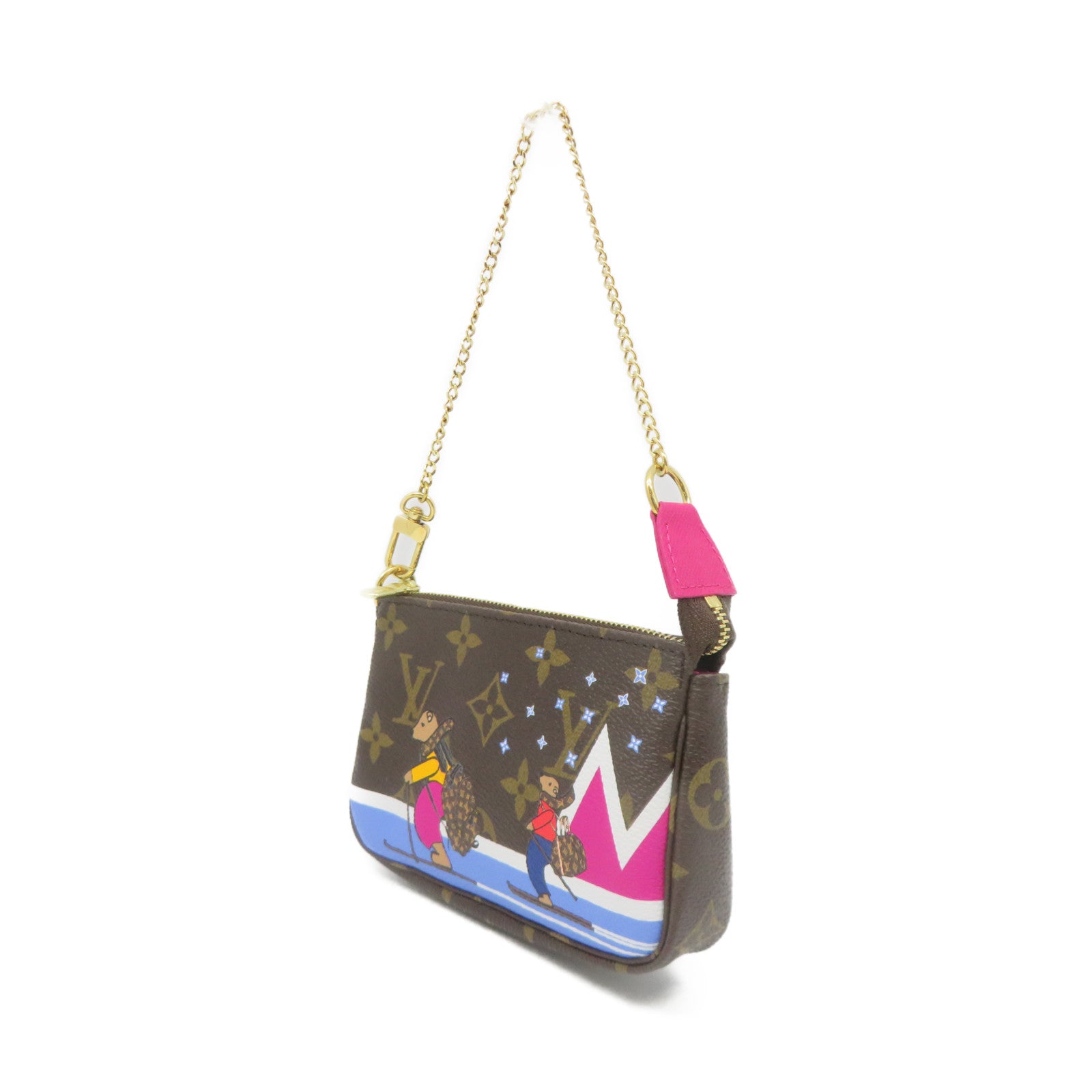 LOUIS VUITTON Monogram Mini Pochette Accessoires Pouch Brown