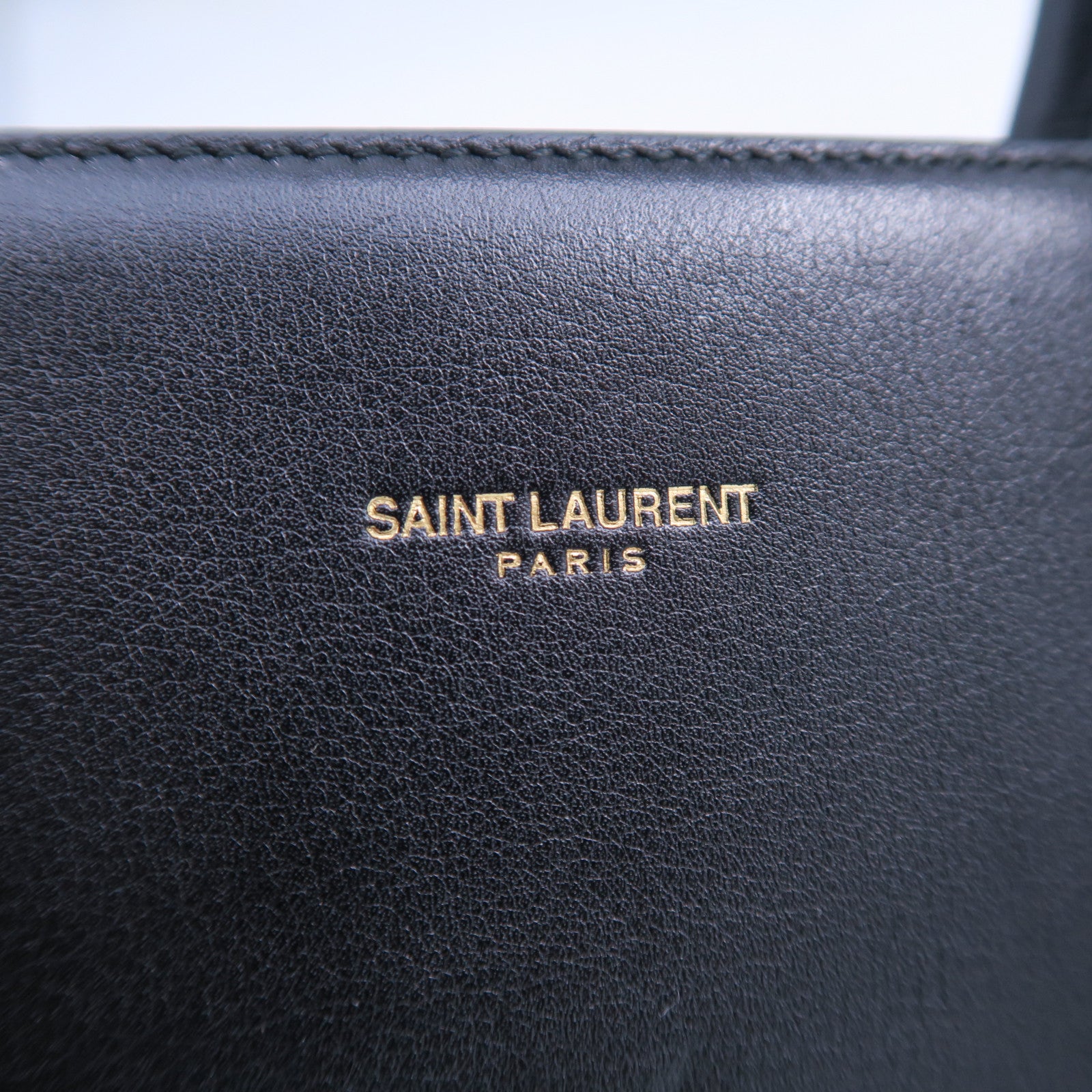 SAINT LAURENT 牛皮皮革Sac De Jou金扣手挽袋黑色
