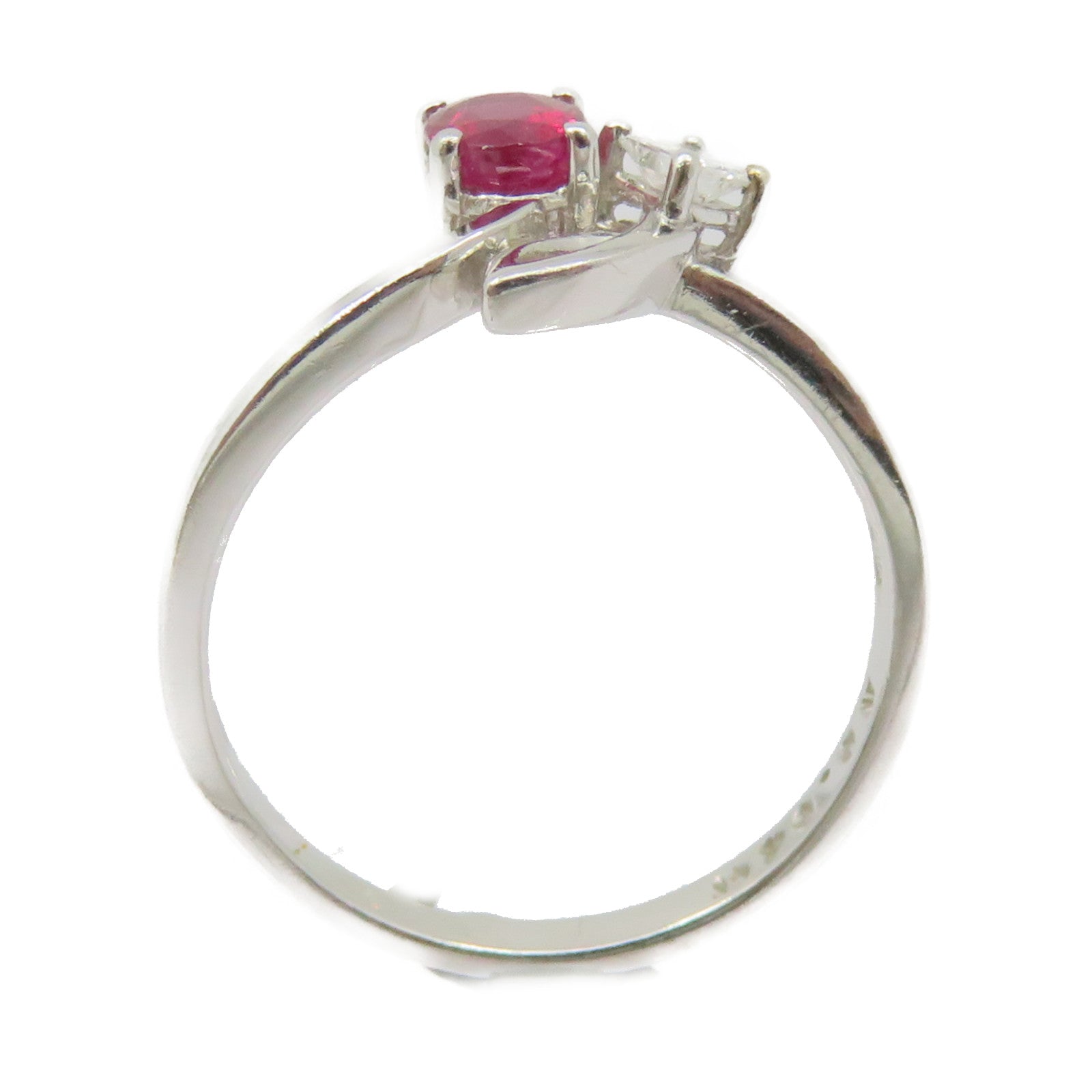 JEWELRY 18K白金/红宝石0.54ct Ruby Ring戒指US#6.5