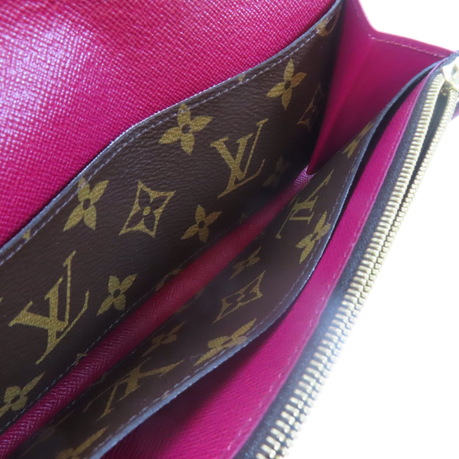 LOUIS VUITTON Monogram Emilie Wallet金扣長錢包啡色