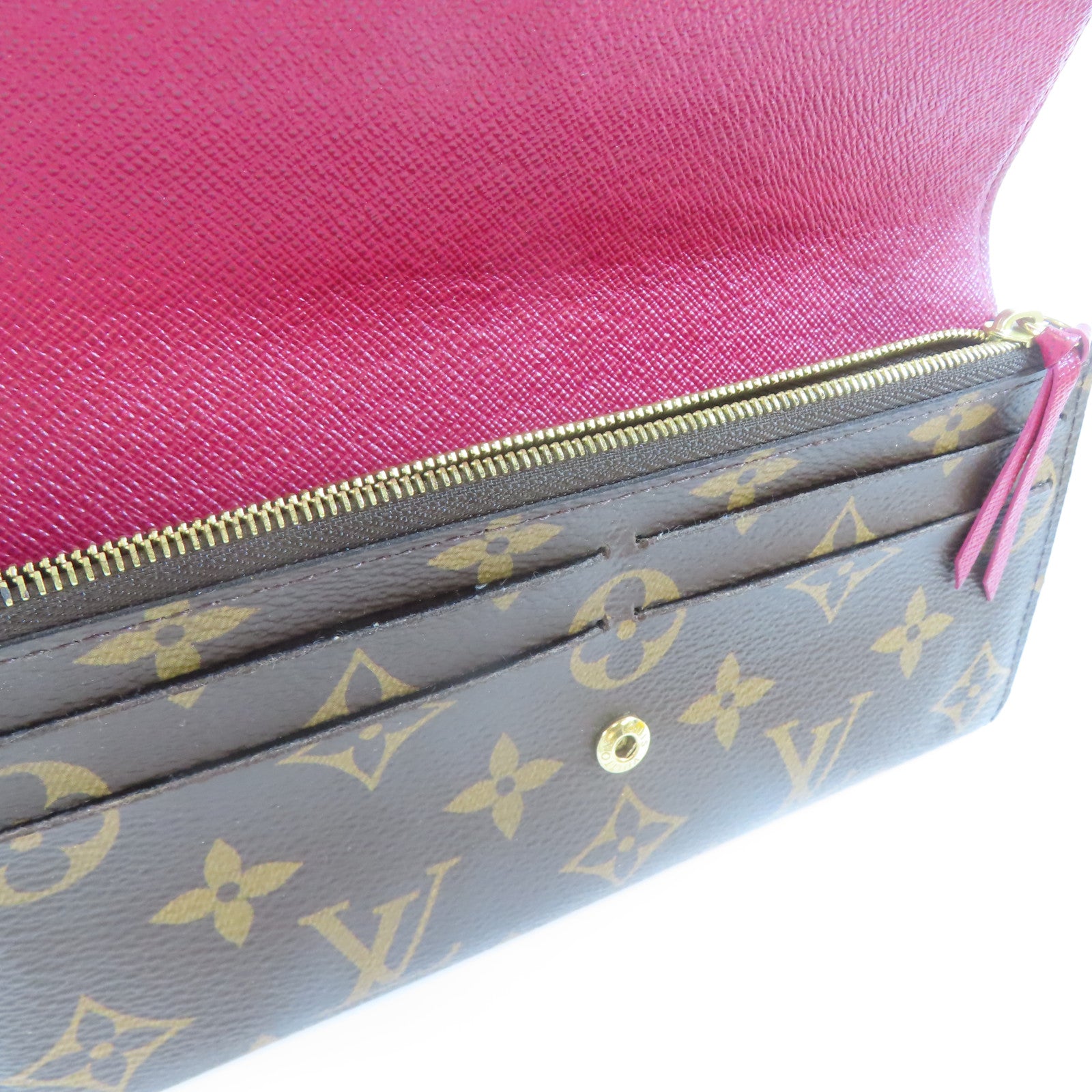 LOUIS VUITTON Monogram Emilie Wallet金扣長錢包啡色