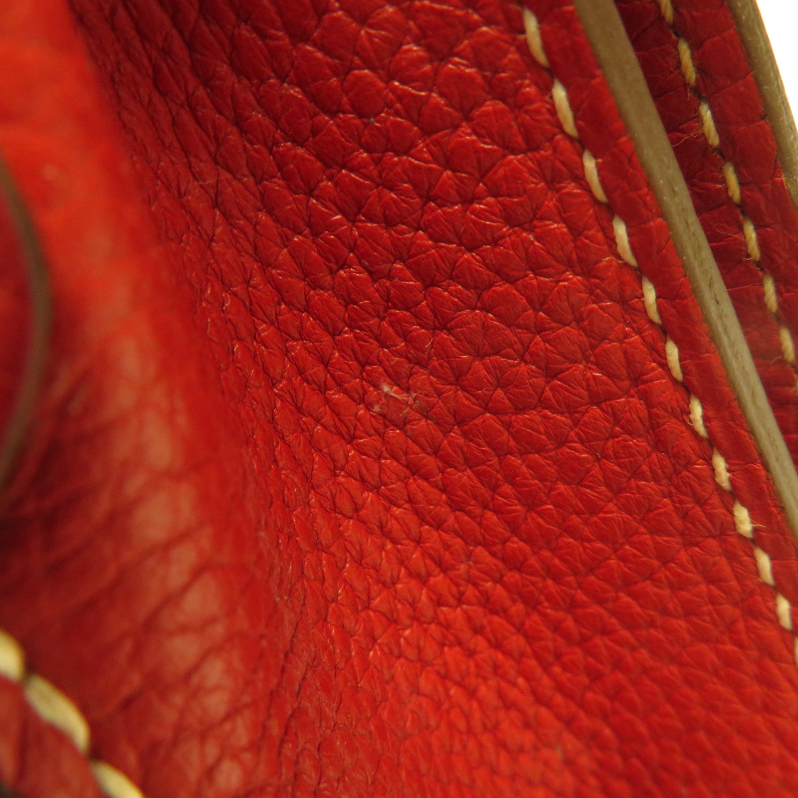 HERMES Clemence皮革Roulis 23金扣肩背袋紅色