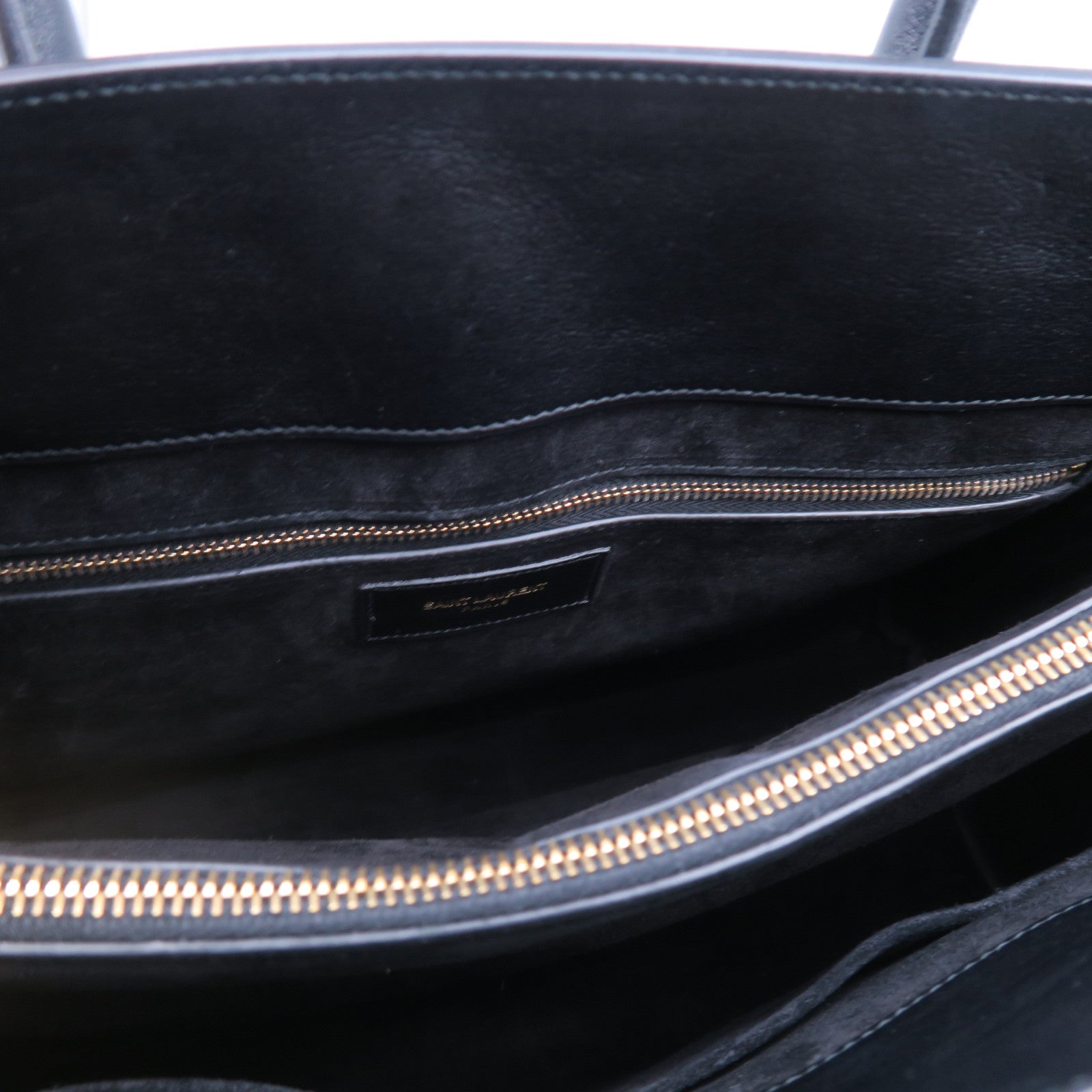SAINT LAURENT 牛皮皮革Sac De Jou金扣手挽袋黑色
