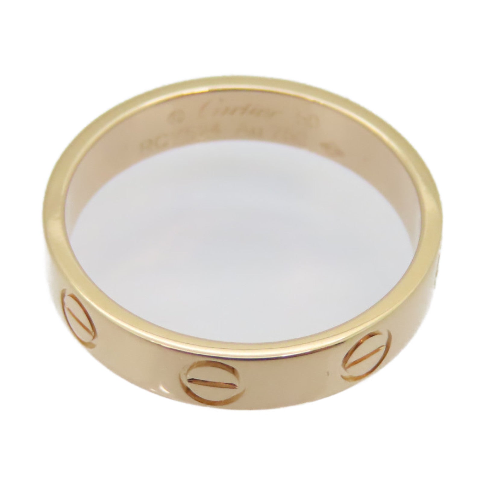 CARTIER 18K Rose Gold Mini Love Ring #US5/Cartier#50