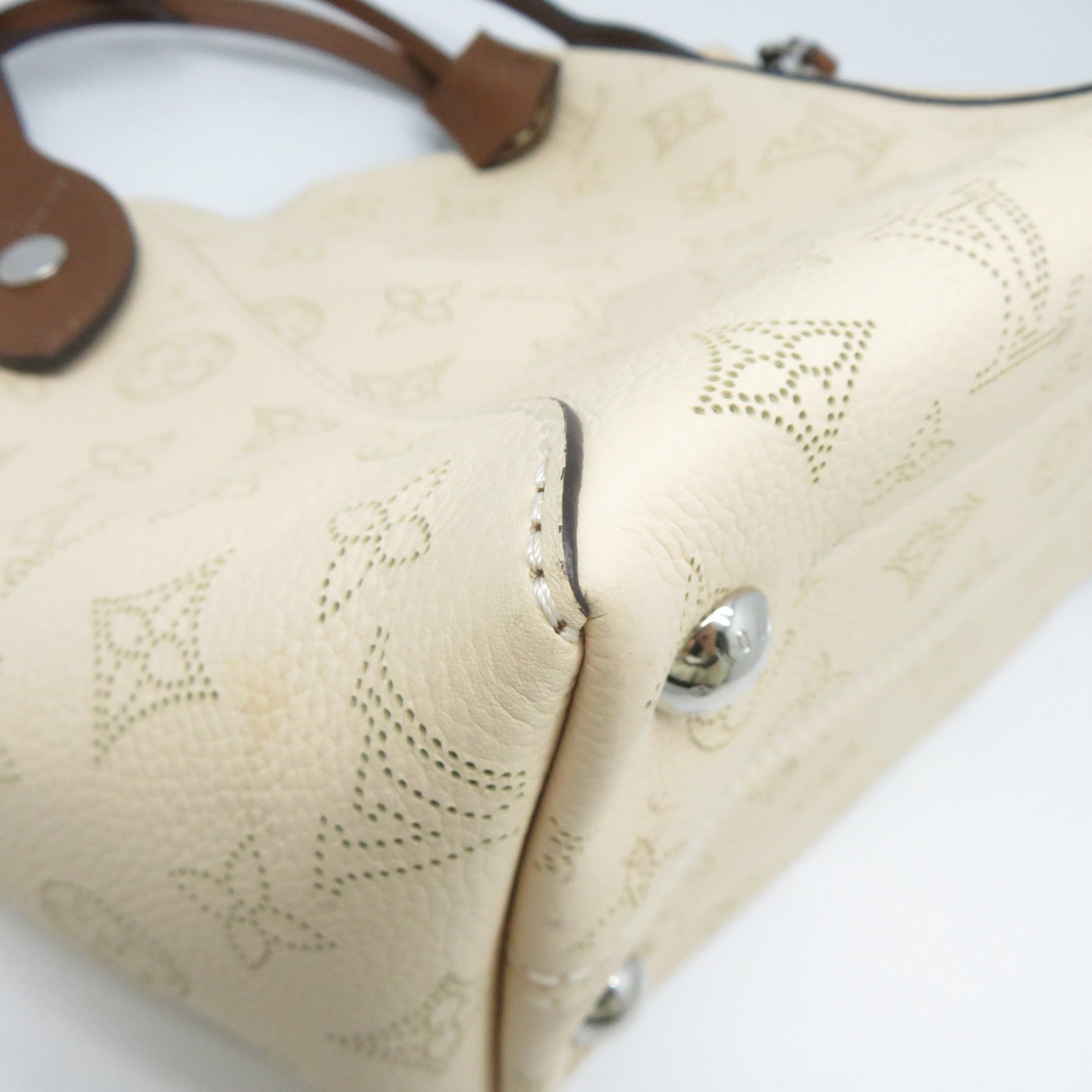 LOUIS VUITTON Mahina Hina PM銀扣手挽肩背兩用袋米色/啡色