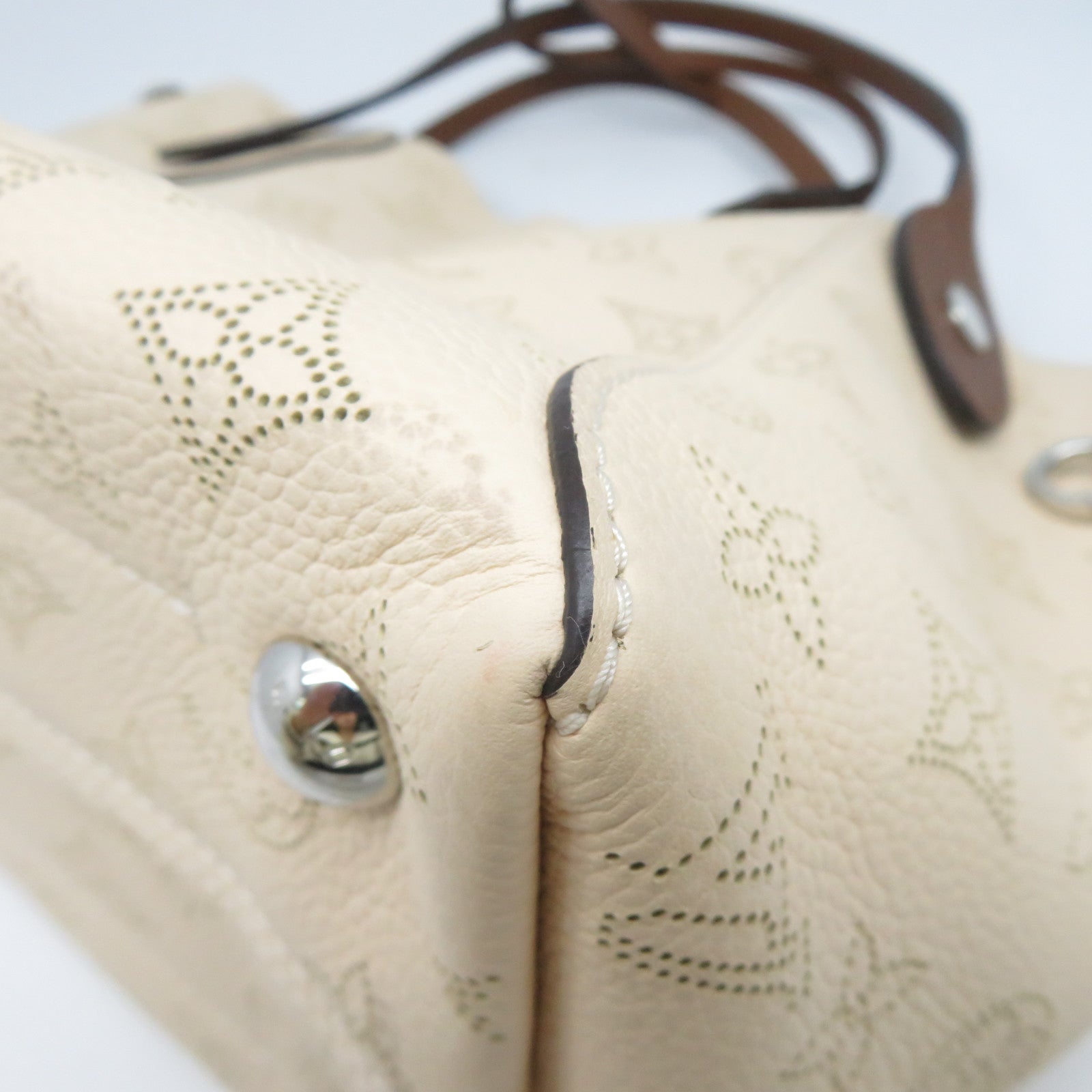 LOUIS VUITTON Mahina Hina PM銀扣手挽肩背兩用袋米色/啡色