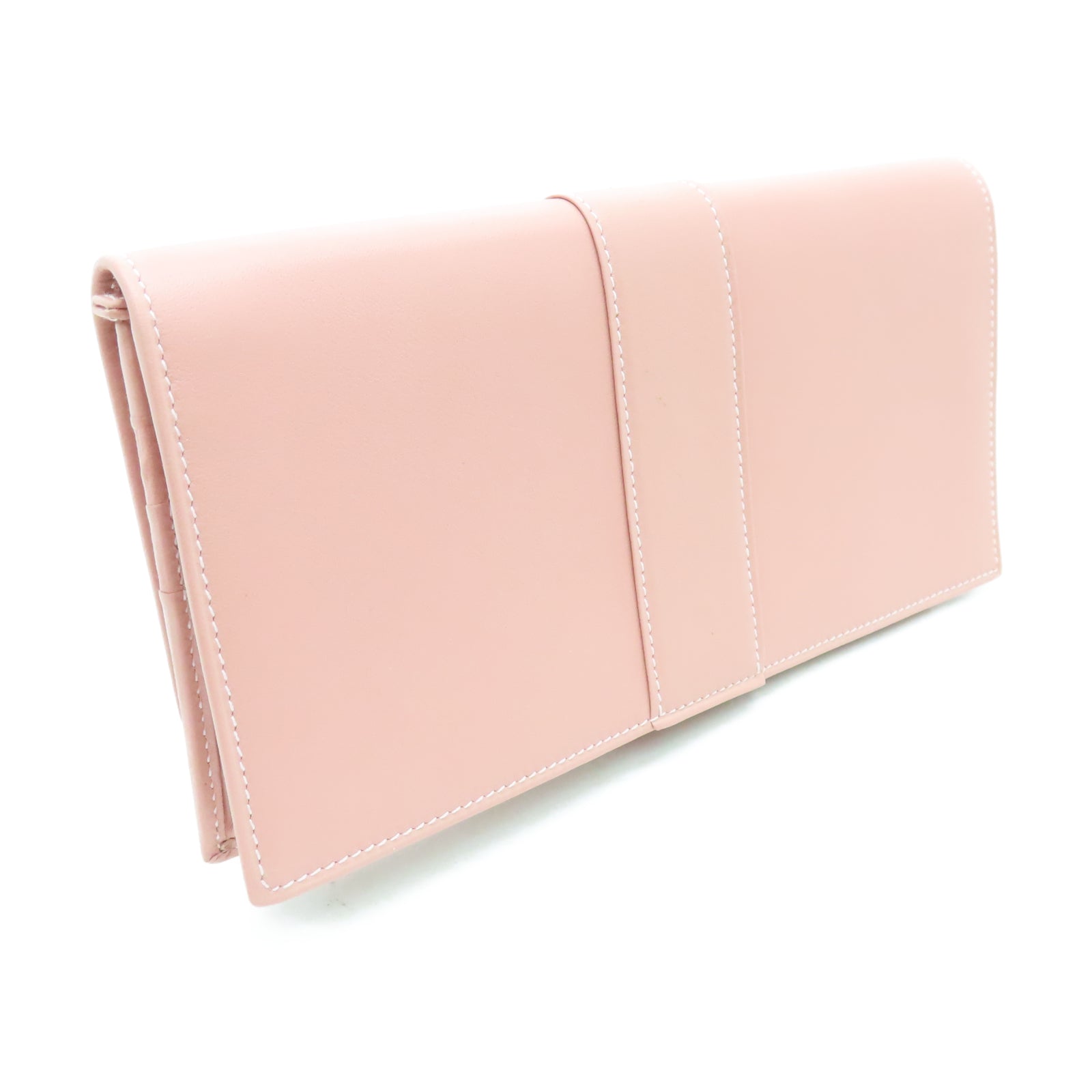 CARTIER 牛皮皮革Long Wallet金扣长钱包粉红色