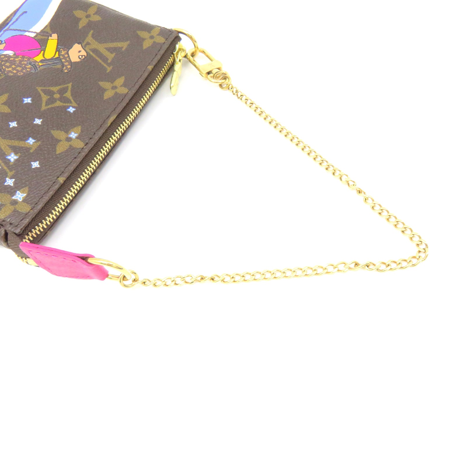 LOUIS VUITTON Monogram Mini Pochette Accessoires Pouch Brown