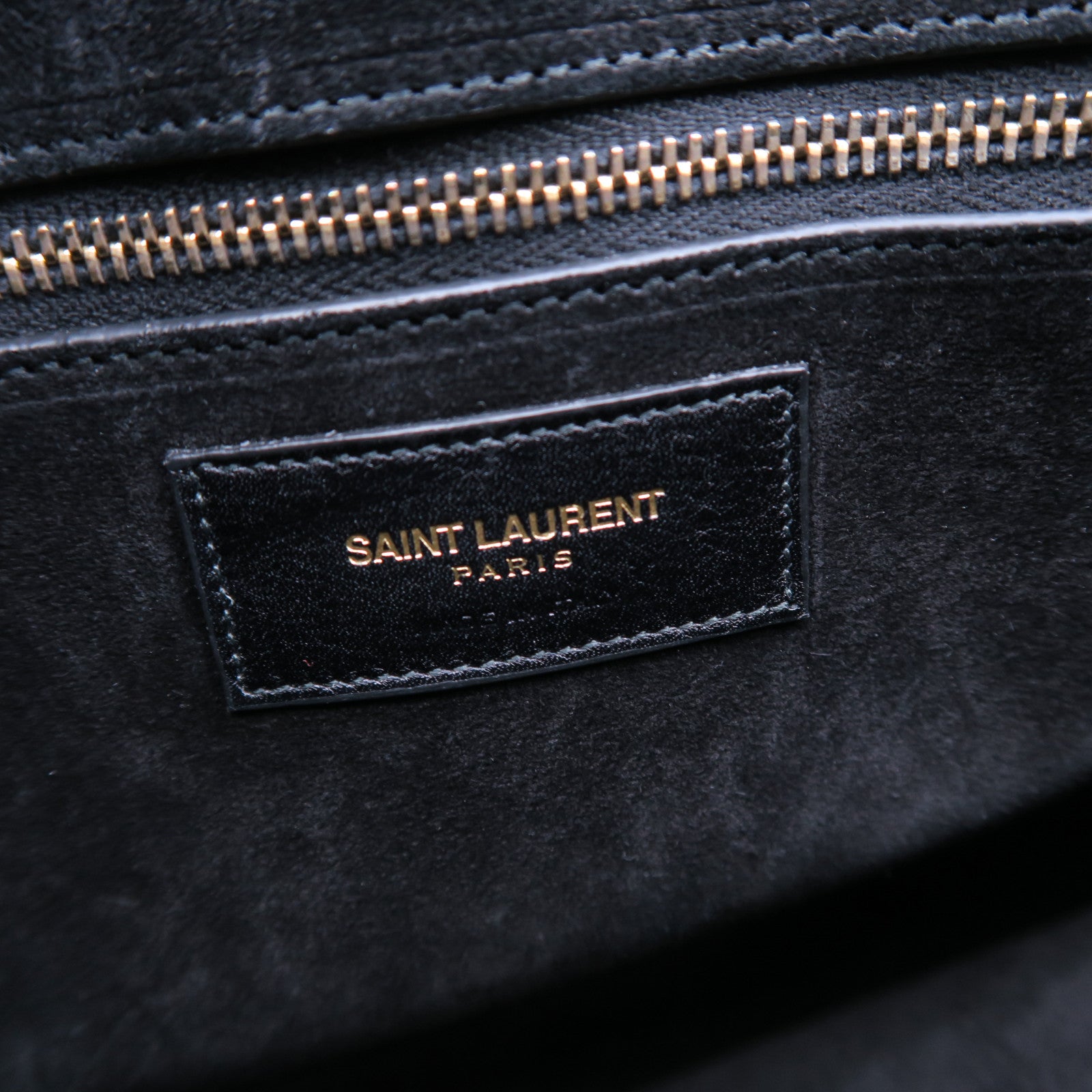 SAINT LAURENT 牛皮皮革Sac De Jou金扣手挽袋黑色
