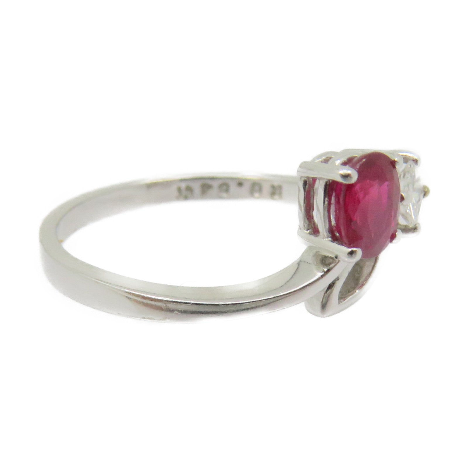 JEWELRY 18K白金/红宝石0.54ct Ruby Ring戒指US#6.5