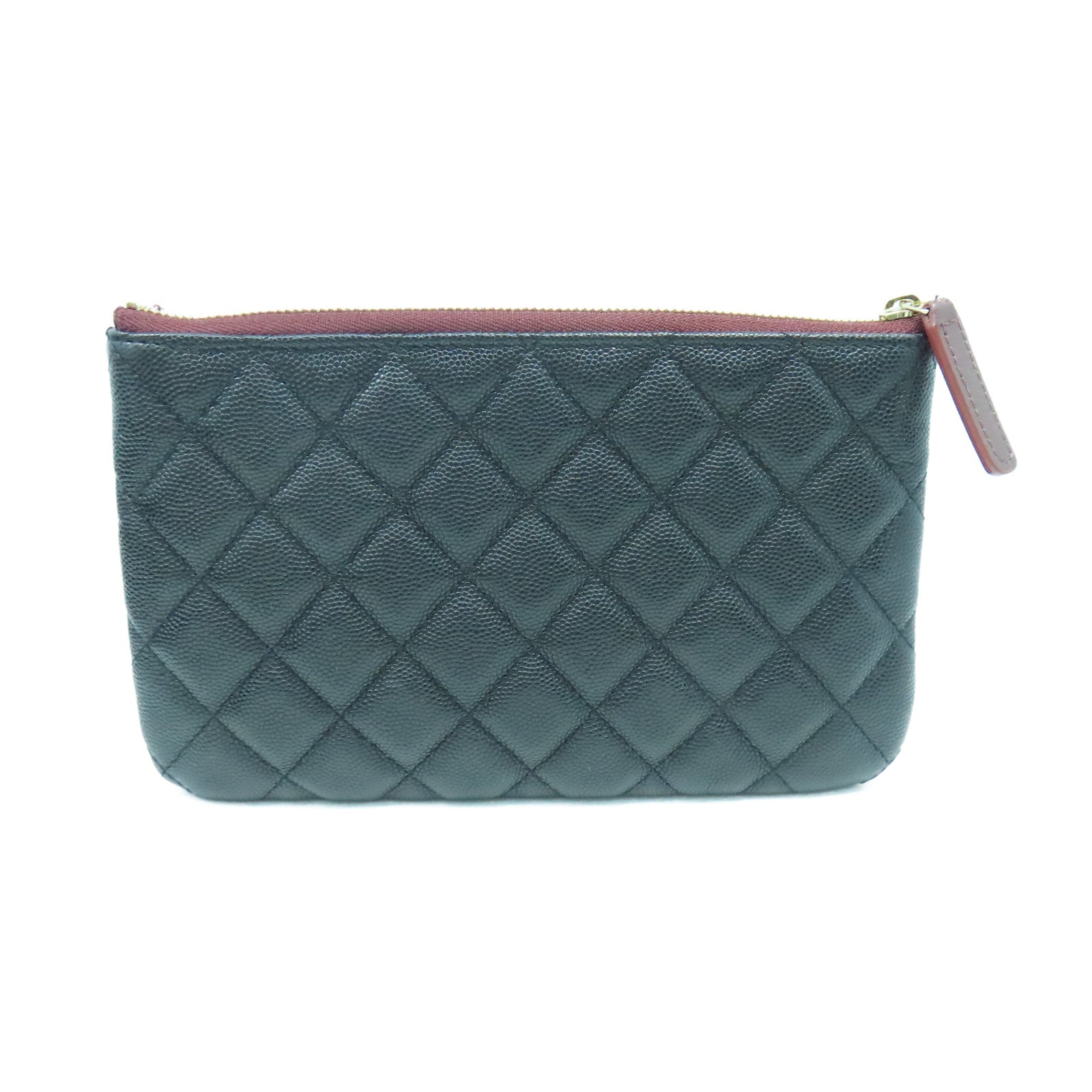 CHANEL 菱格Caviar皮革金扣Classic Pouch手拿包黑色