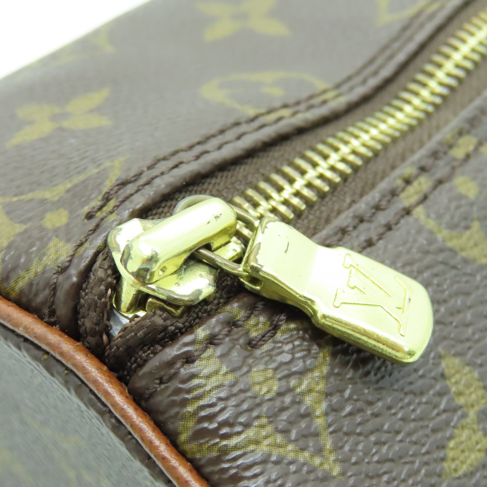 LOUIS VUITTON Monogram Papillon PM金扣肩背袋啡色