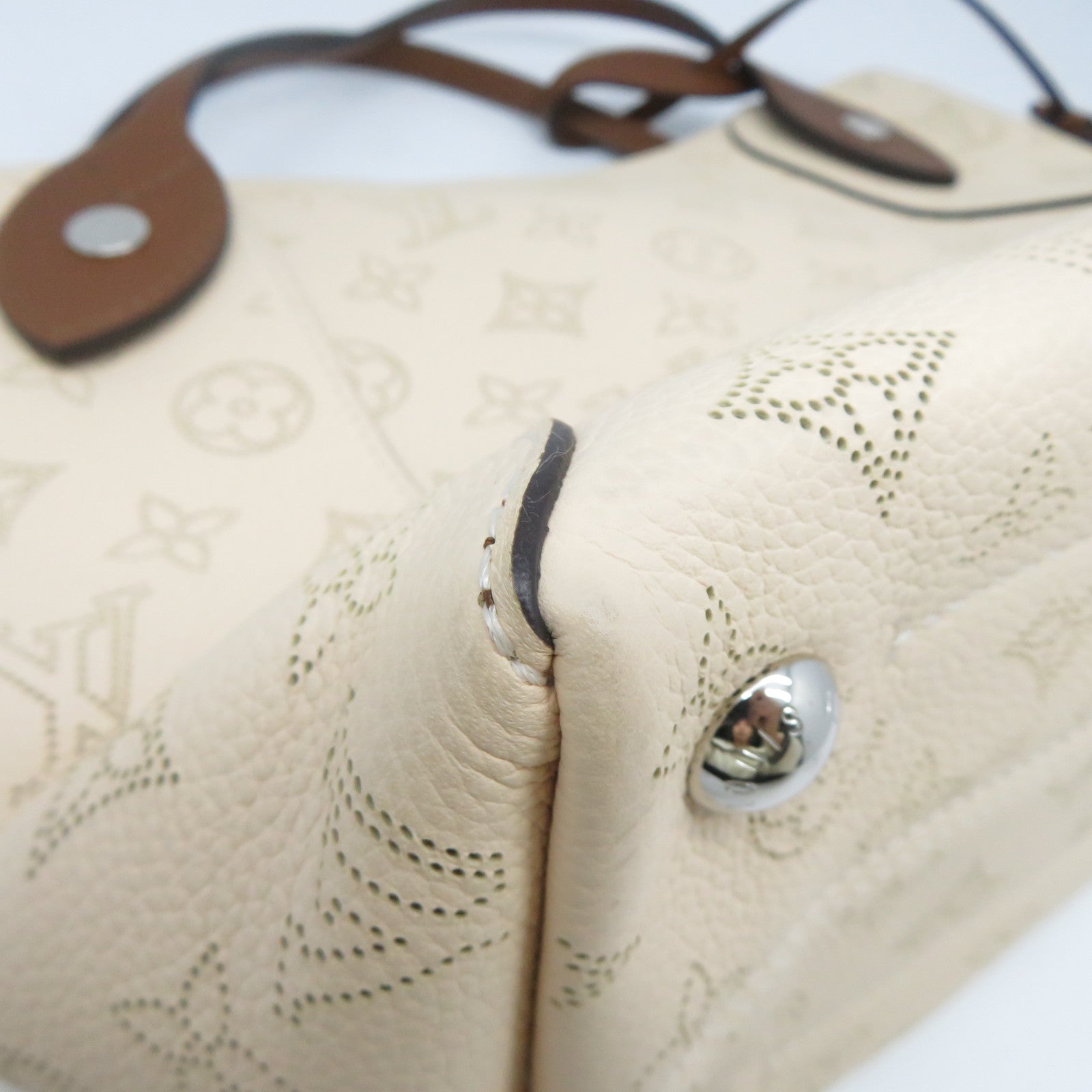 LOUIS VUITTON Mahina Hina PM銀扣手挽肩背兩用袋米色/啡色