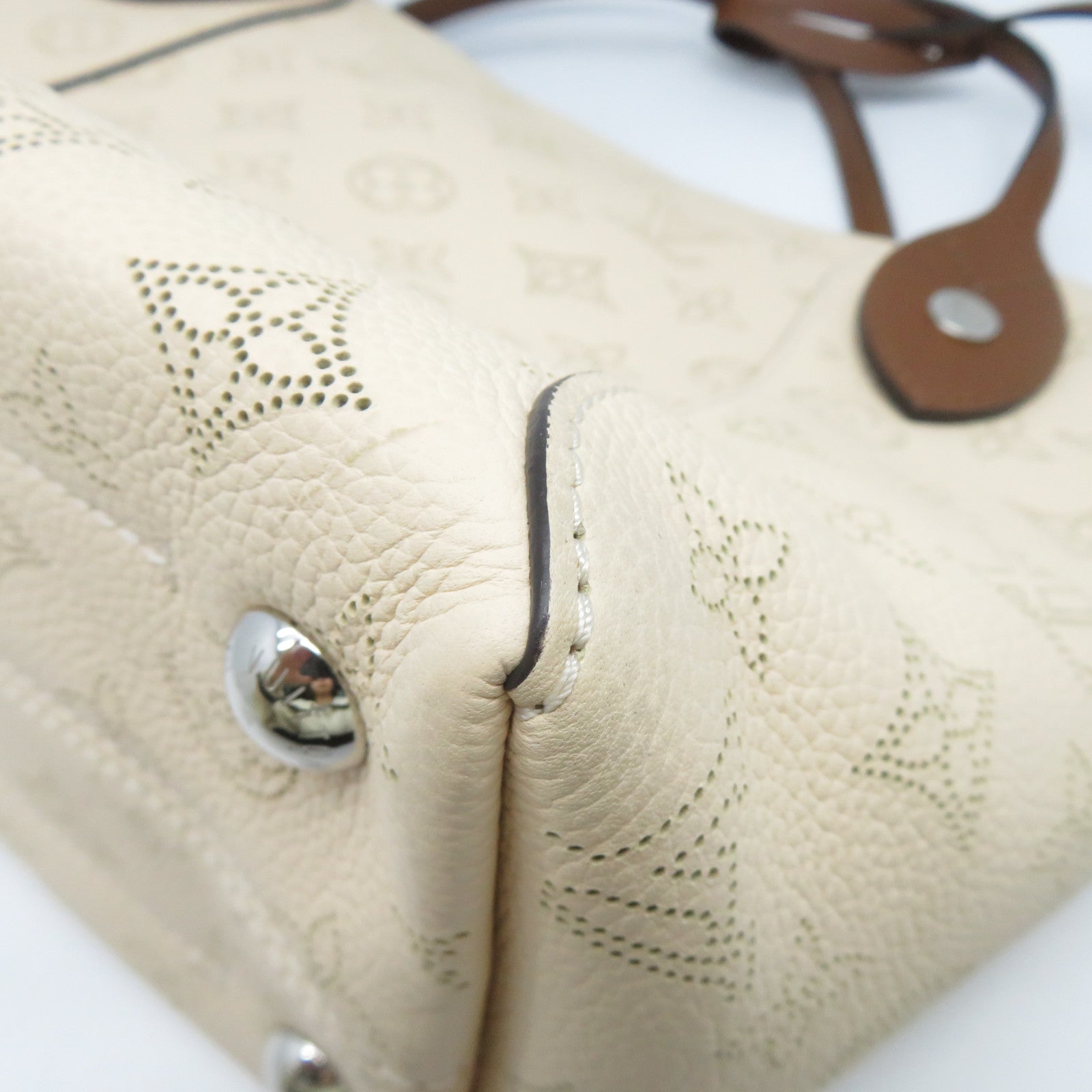 LOUIS VUITTON Mahina Hina PM銀扣手挽肩背兩用袋米色/啡色