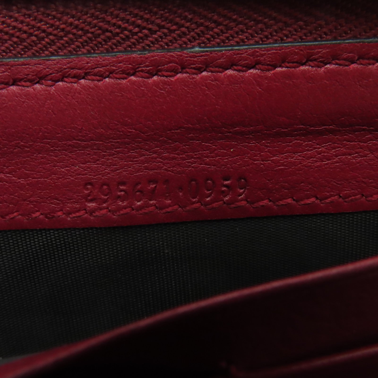 GUCCI 牛皮皮革Zipper Long Wallet金扣長錢包紅色