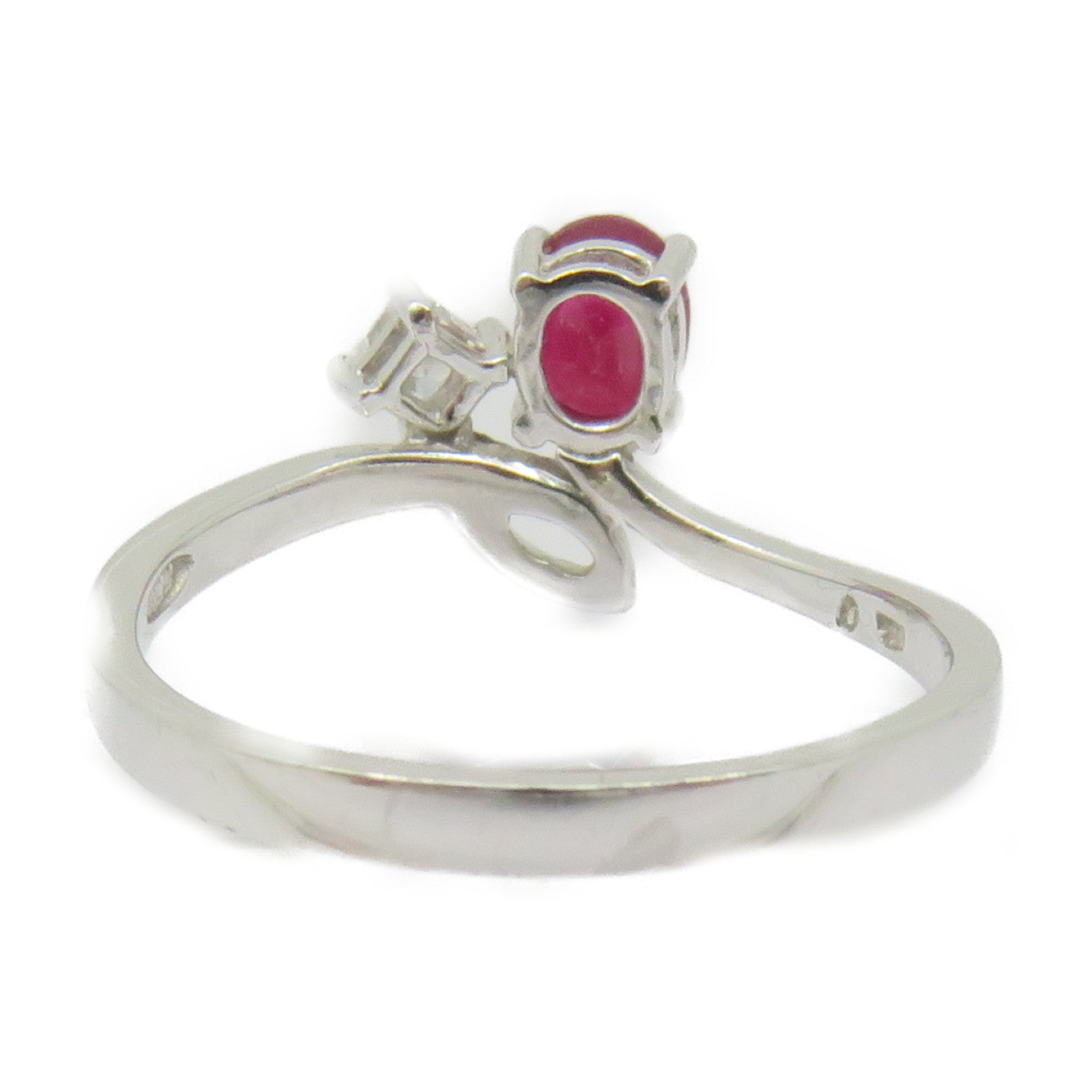 JEWELRY 18K白金/红宝石0.54ct Ruby Ring戒指US#6.5