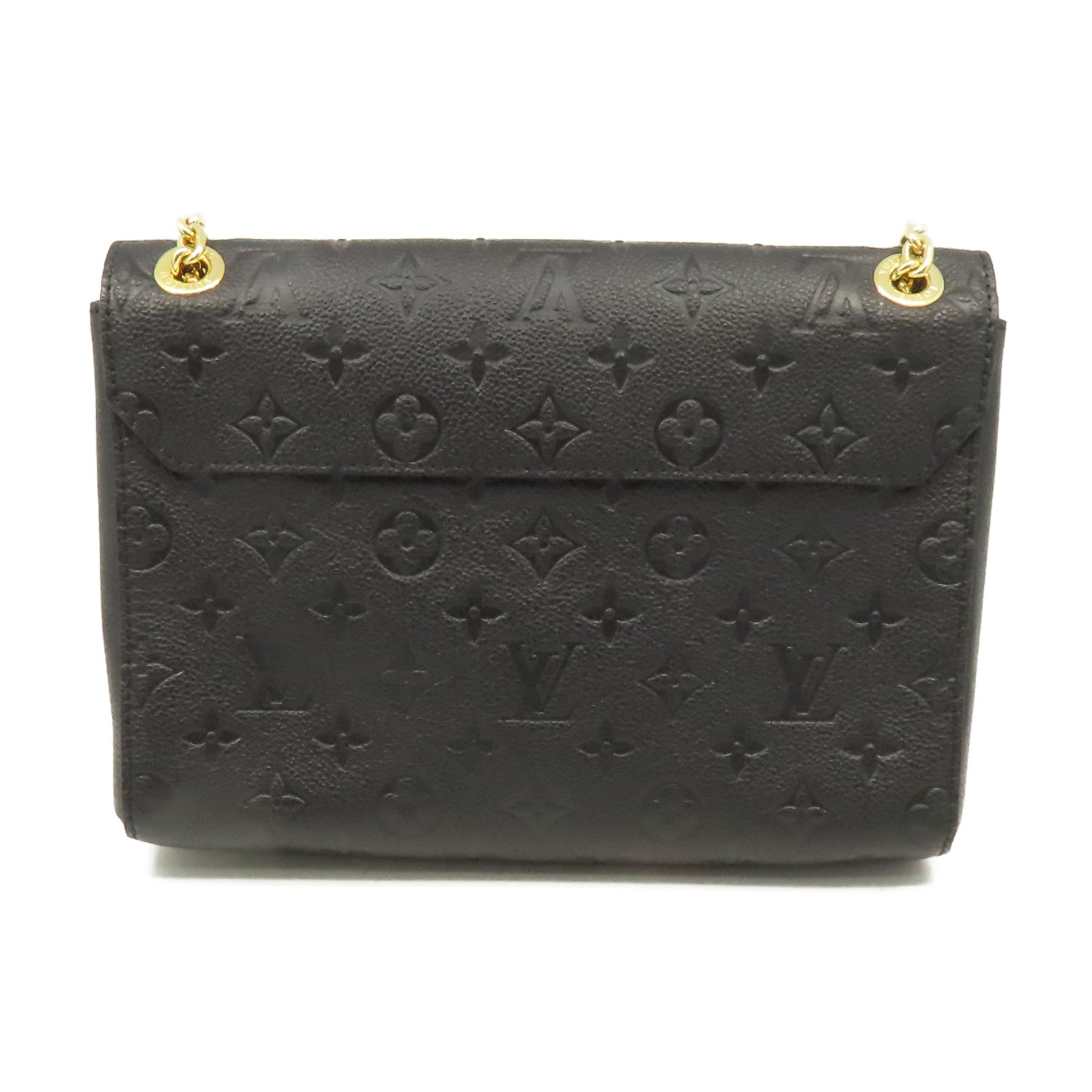 LOUIS VUITTON Monogram Empreinte Vavin PM金扣鏈帶肩背袋黑色