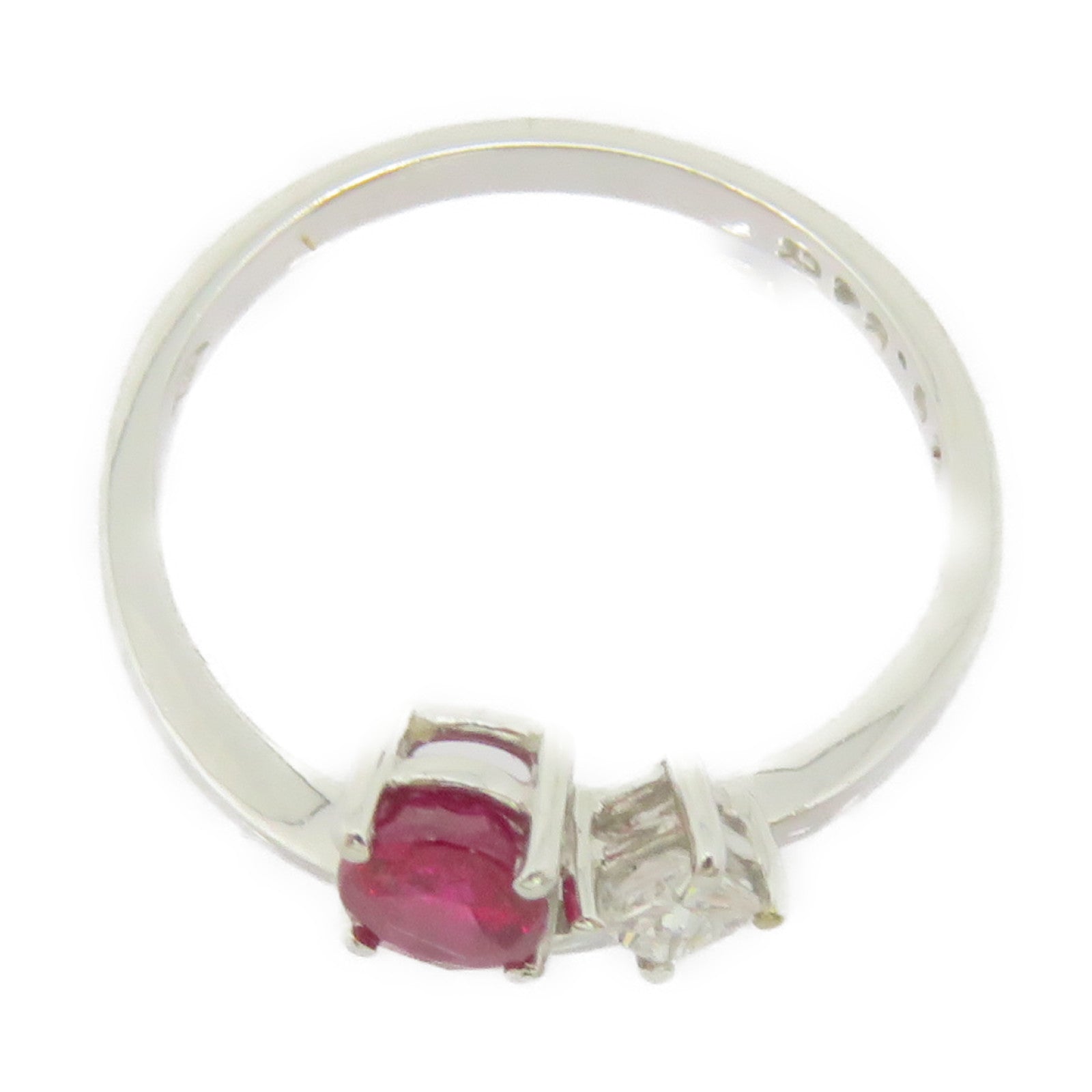 JEWELRY 18K白金/红宝石0.54ct Ruby Ring戒指US#6.5