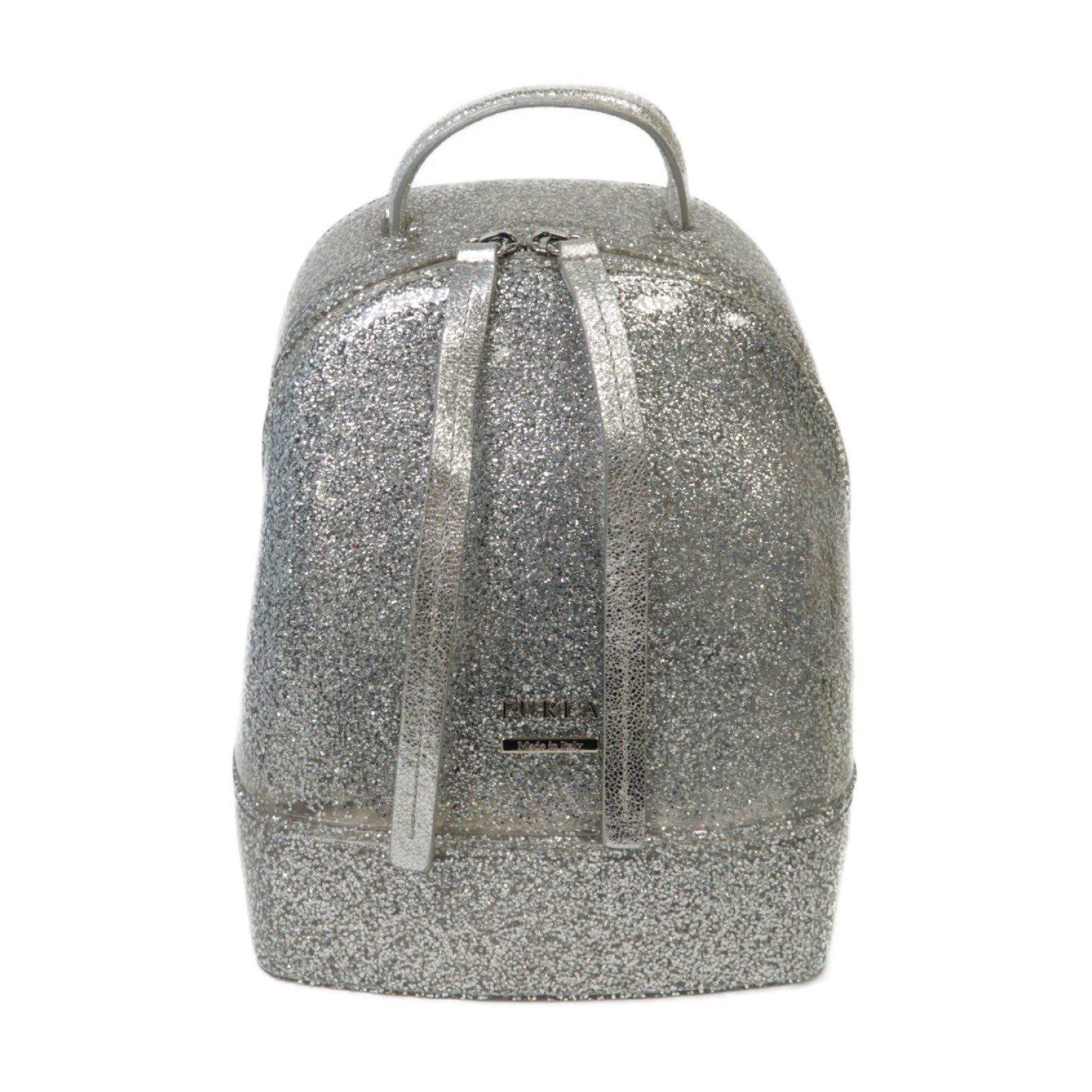 Furla PVC Backpack銀扣背包銀色