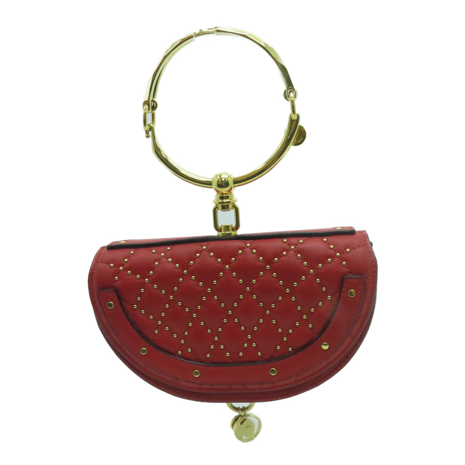 Chloe 牛皮皮革Hand Bag金扣手挽袋红色