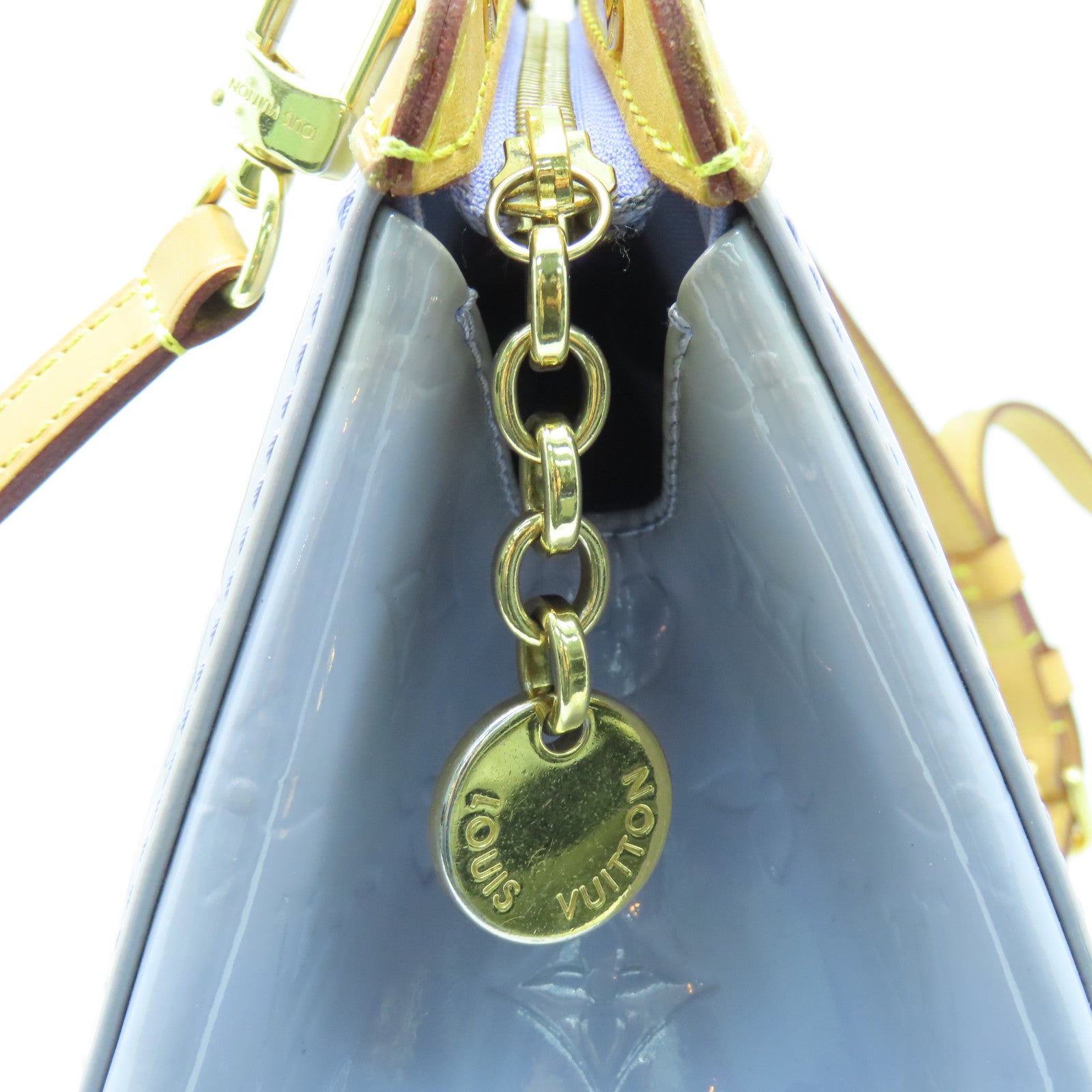 LOUIS VUITTON Vernis Brea MM 2way Shoulder Bag金扣手挽肩背兩用袋紫色