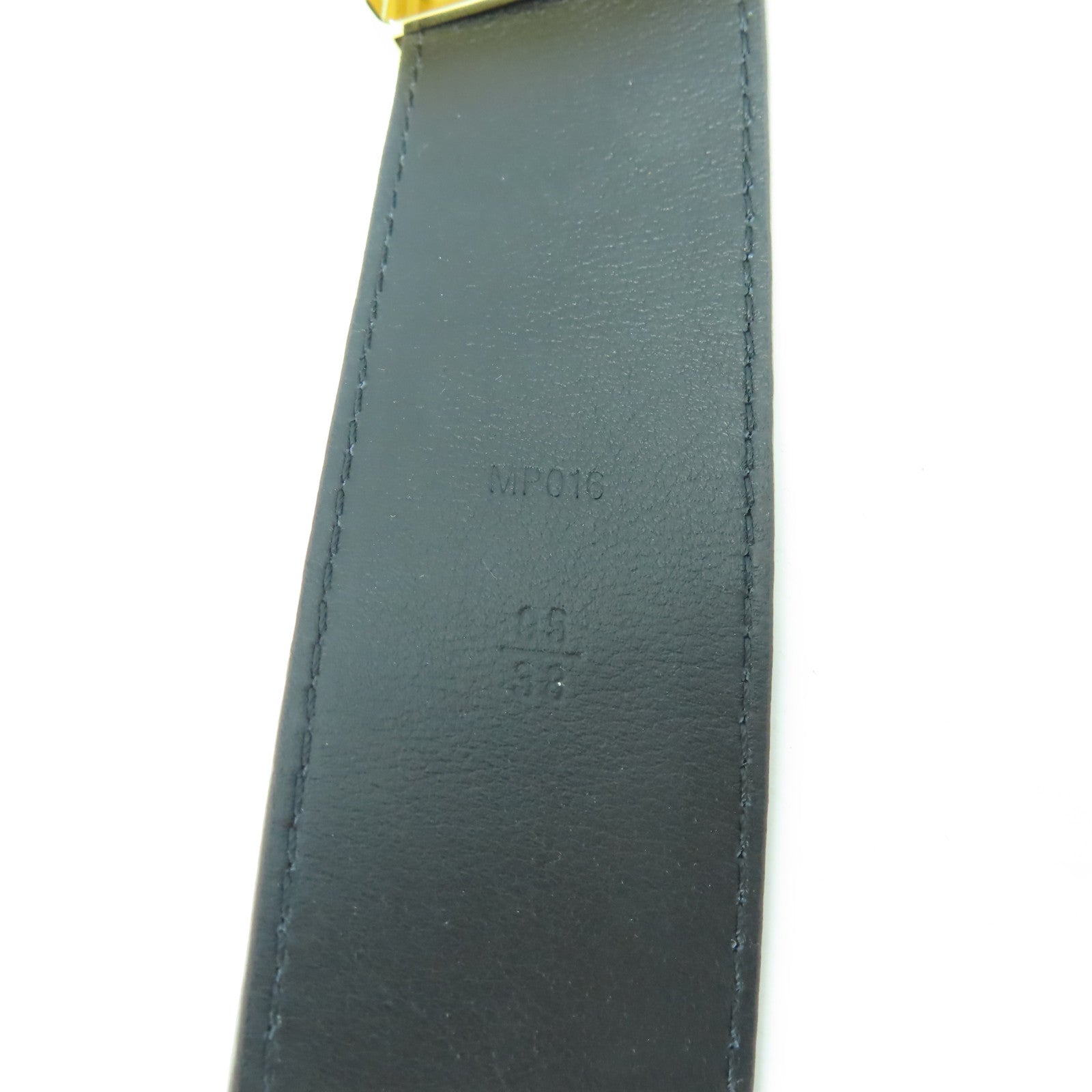 LOUIS VUITTON 牛皮皮革Supreme Belt金扣皮帶啡色