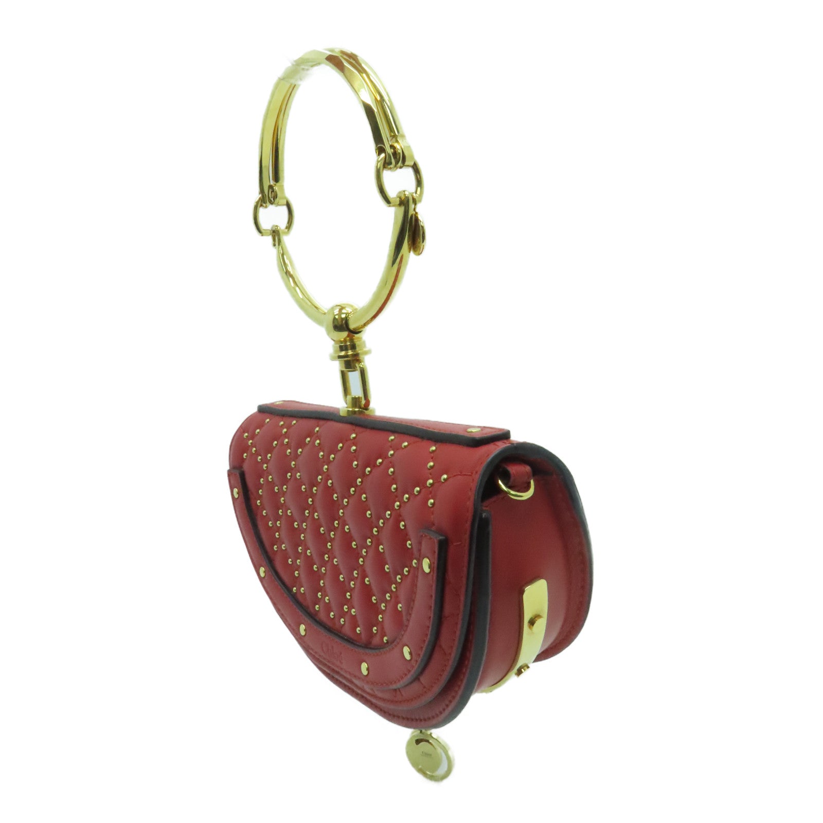 Chloe 牛皮皮革Hand Bag金扣手挽袋红色