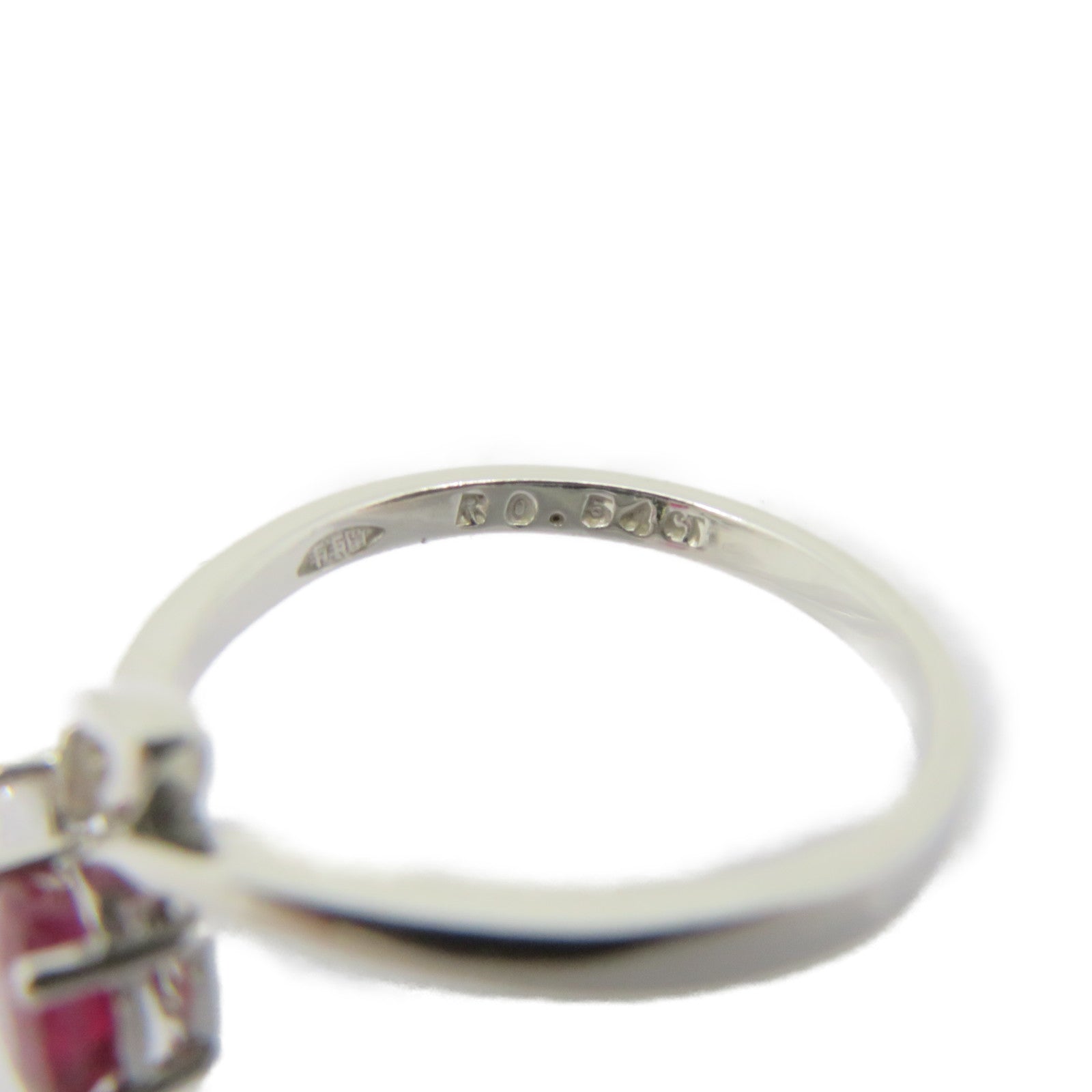 JEWELRY 18K白金/红宝石0.54ct Ruby Ring戒指US#6.5