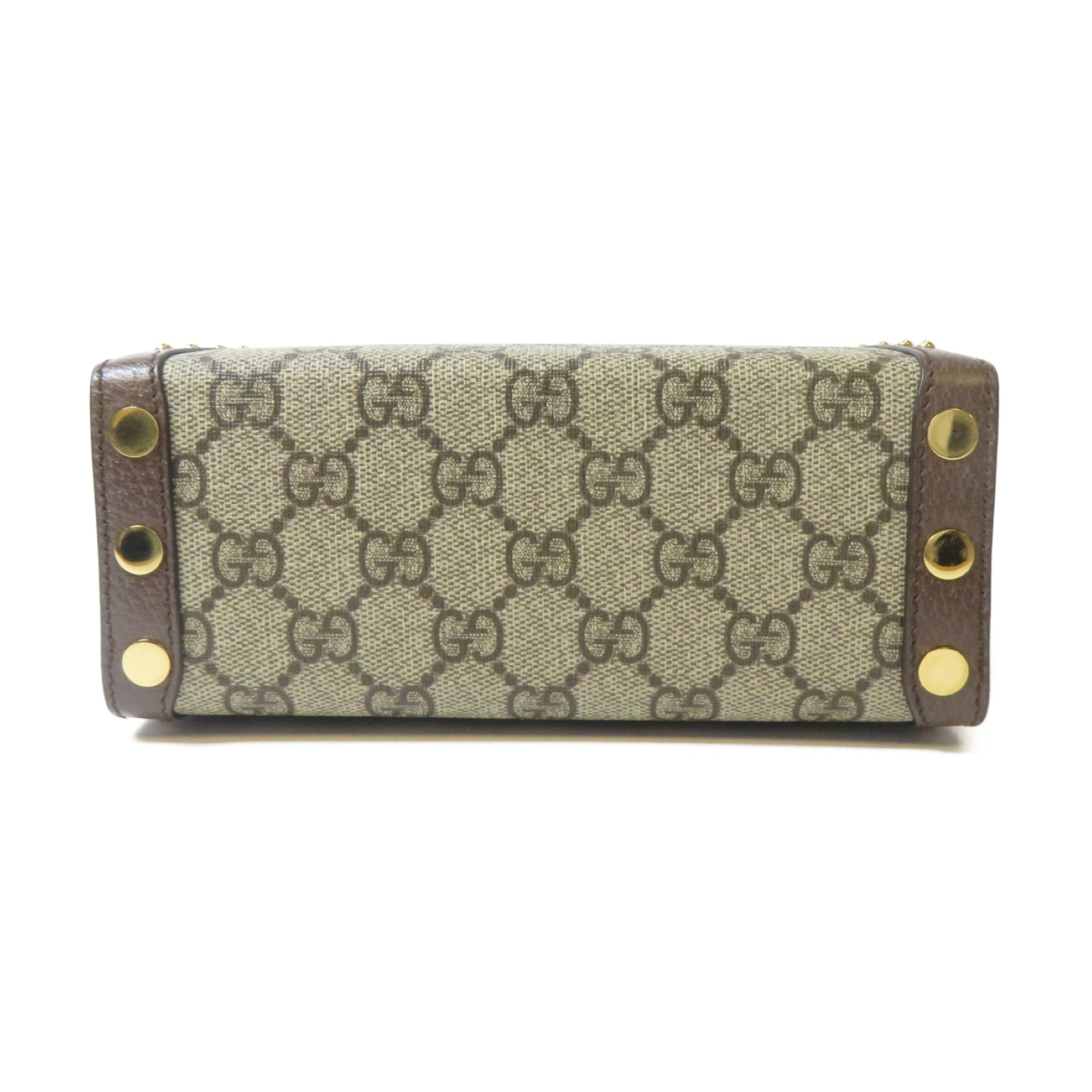 GUCCI 塗層帆布Huheg 8358 Shoulder Bag金扣肩背袋啡色