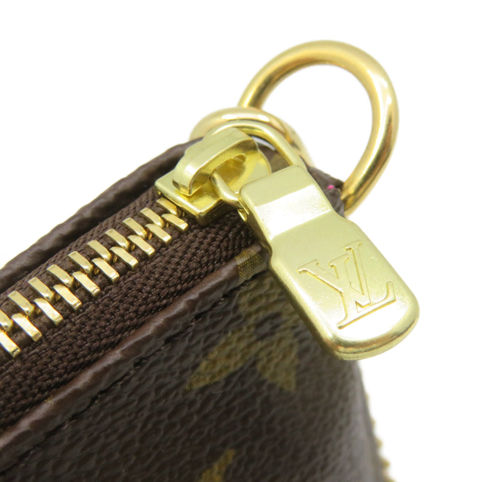LOUIS VUITTON Monogram Mini Pochette Accessoires Pouch Brown