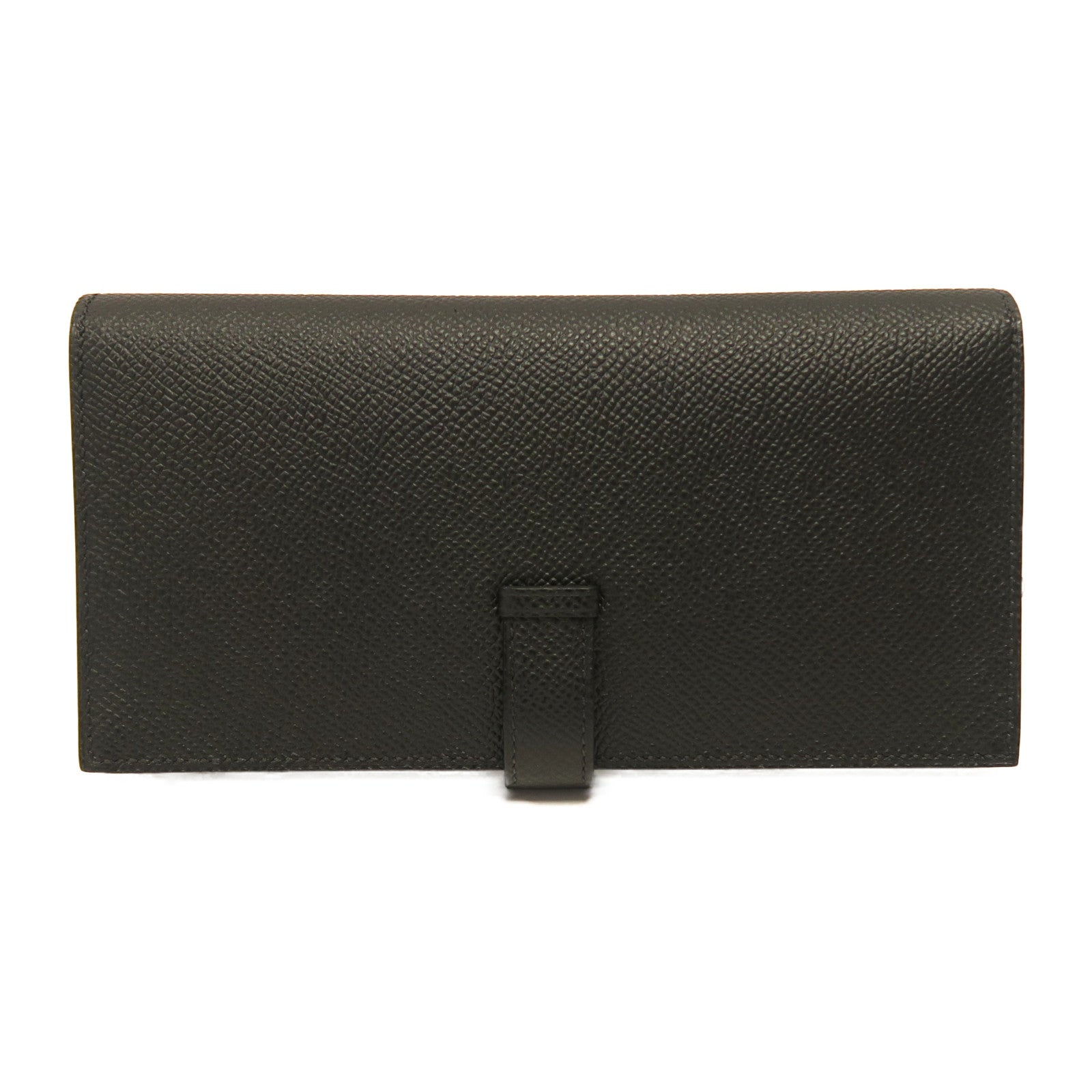 HERMES Epsom皮革Bearn Long Wallet金扣長錢包黑色