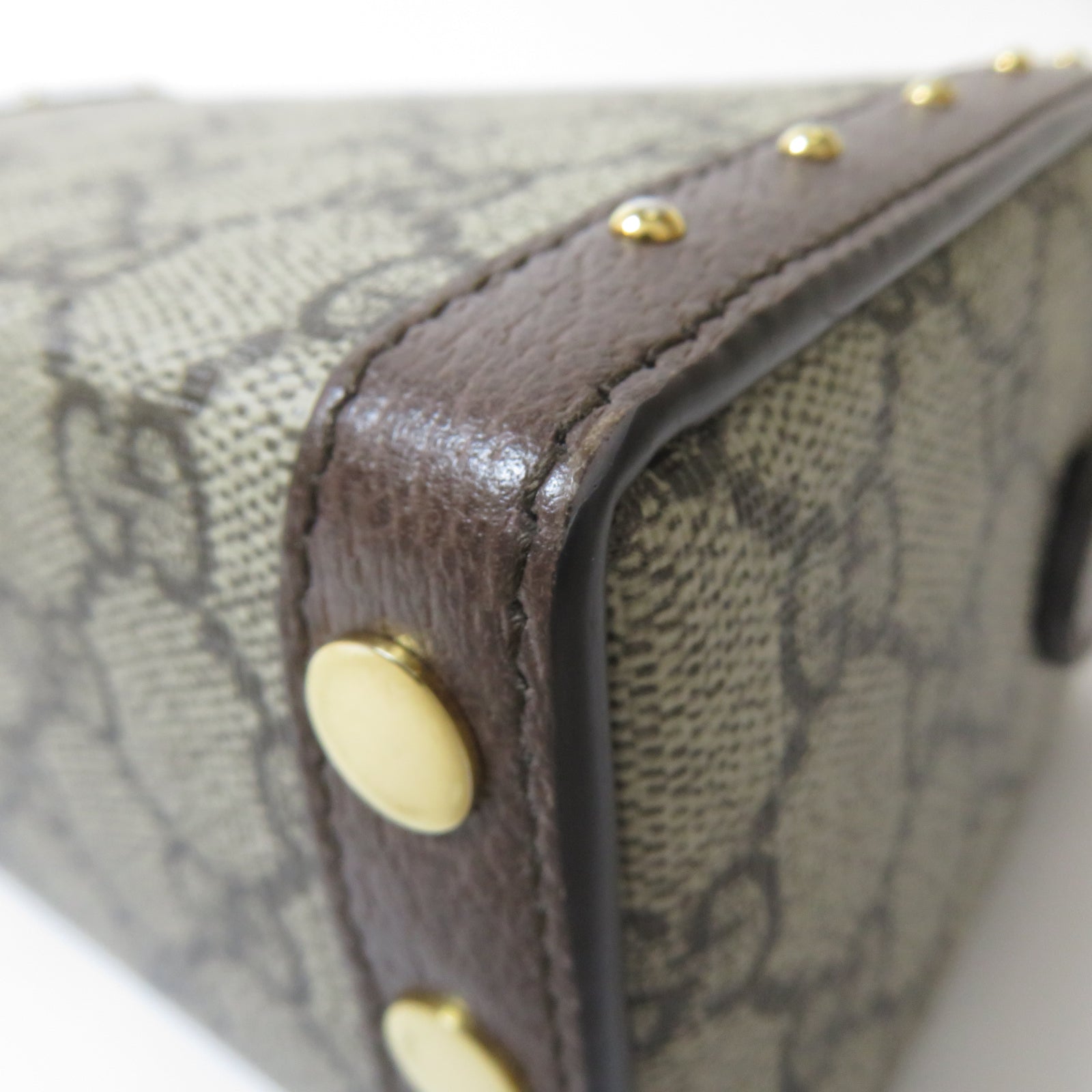GUCCI 塗層帆布Huheg 8358 Shoulder Bag金扣肩背袋啡色