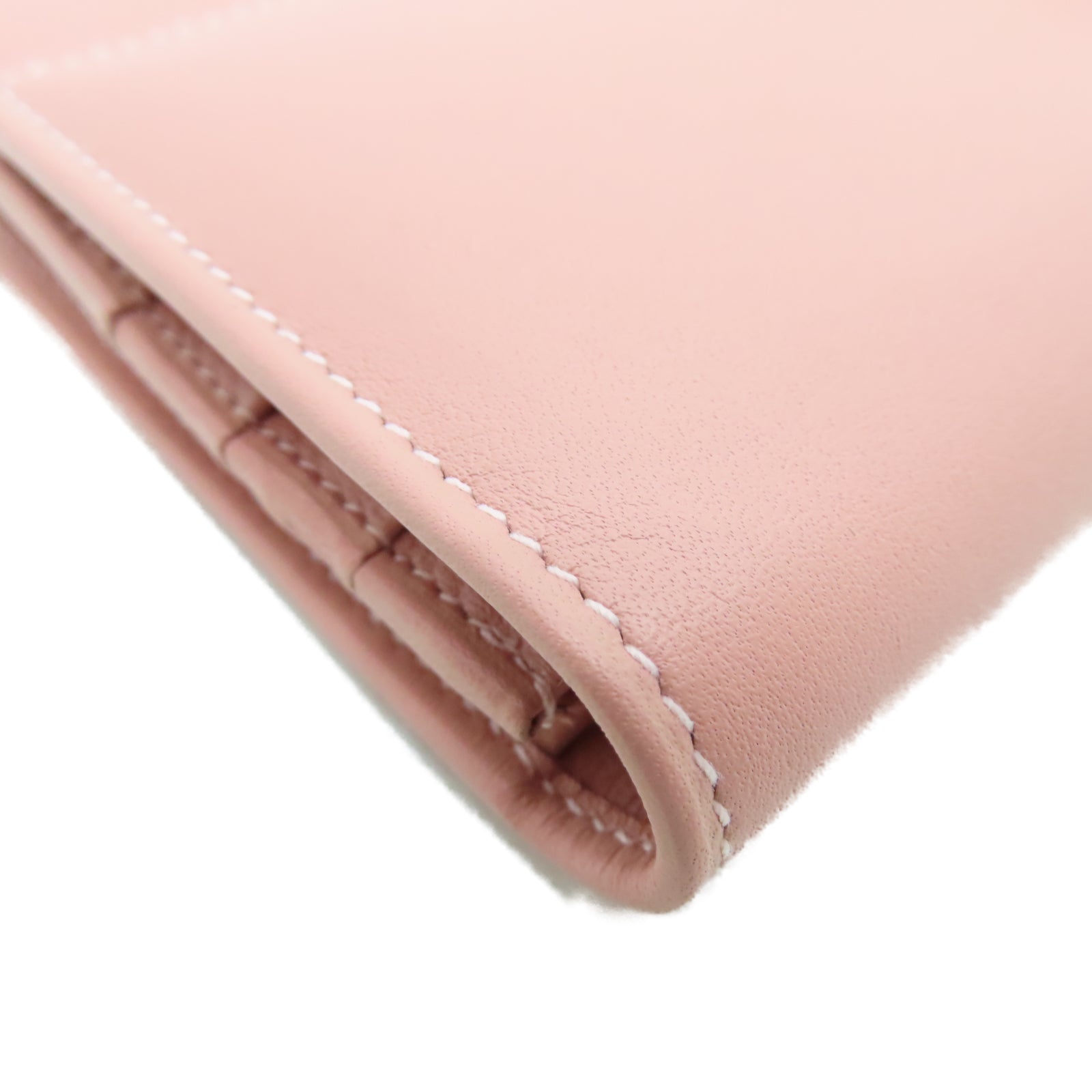 CARTIER 牛皮皮革Long Wallet金扣长钱包粉红色