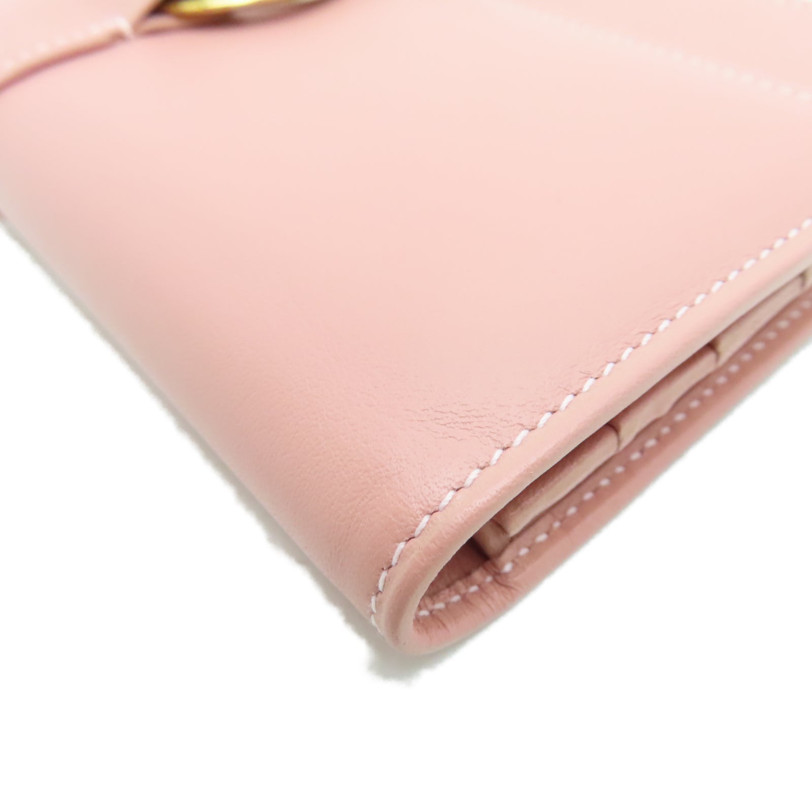 CARTIER 牛皮皮革Long Wallet金扣长钱包粉红色