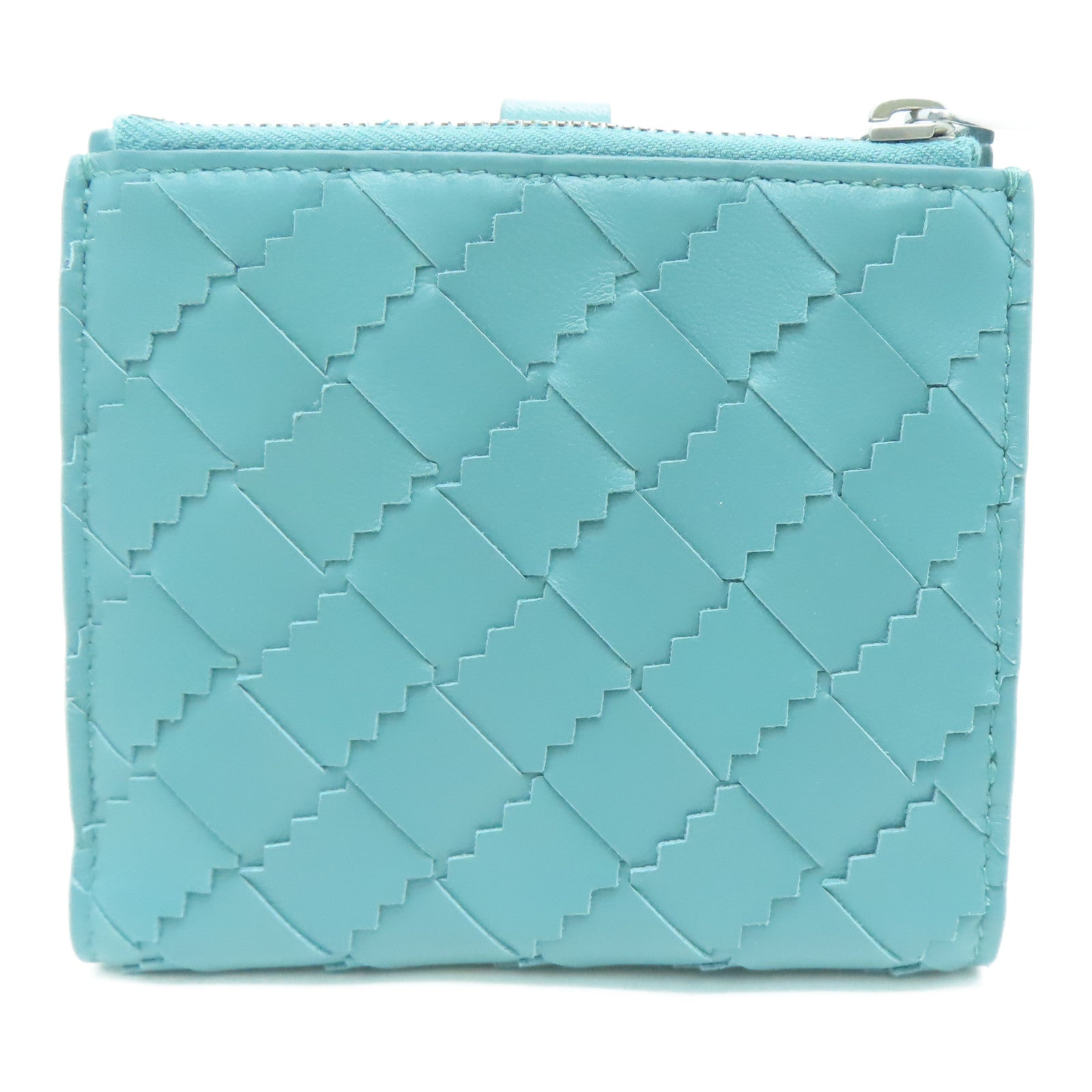 BOTTEGA VENETA 织纹皮革Wallet银扣钱包绿色