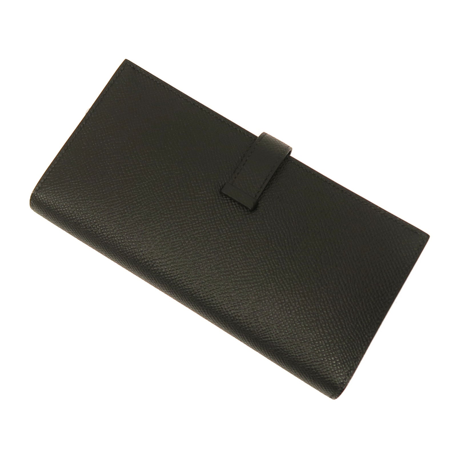 HERMES Epsom皮革Bearn Long Wallet金扣長錢包黑色