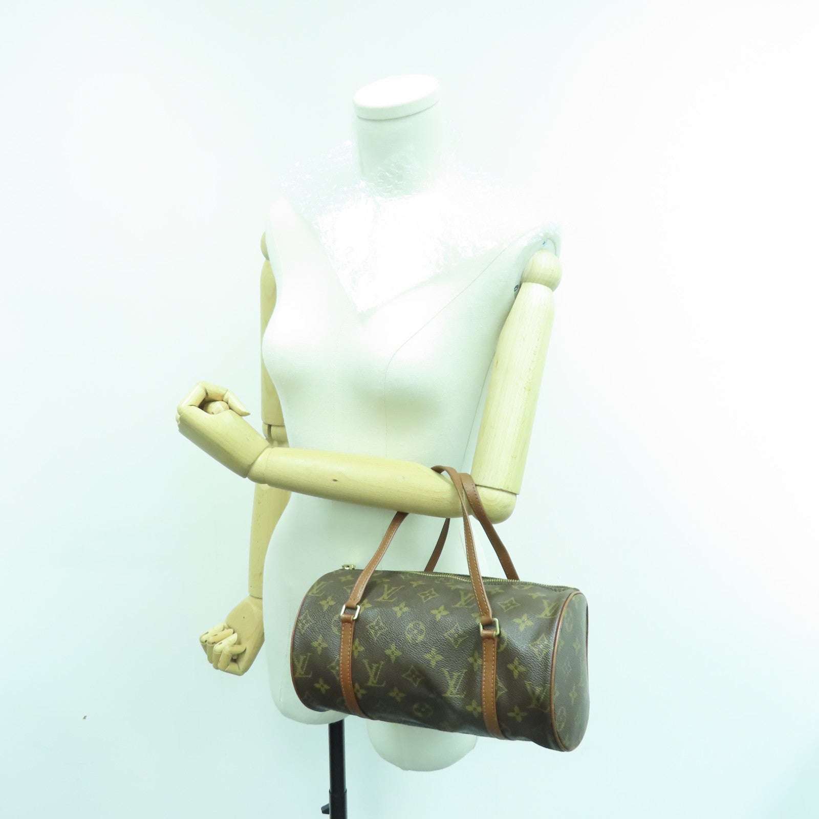LOUIS VUITTON Monogram Papillon PM金扣肩背袋啡色