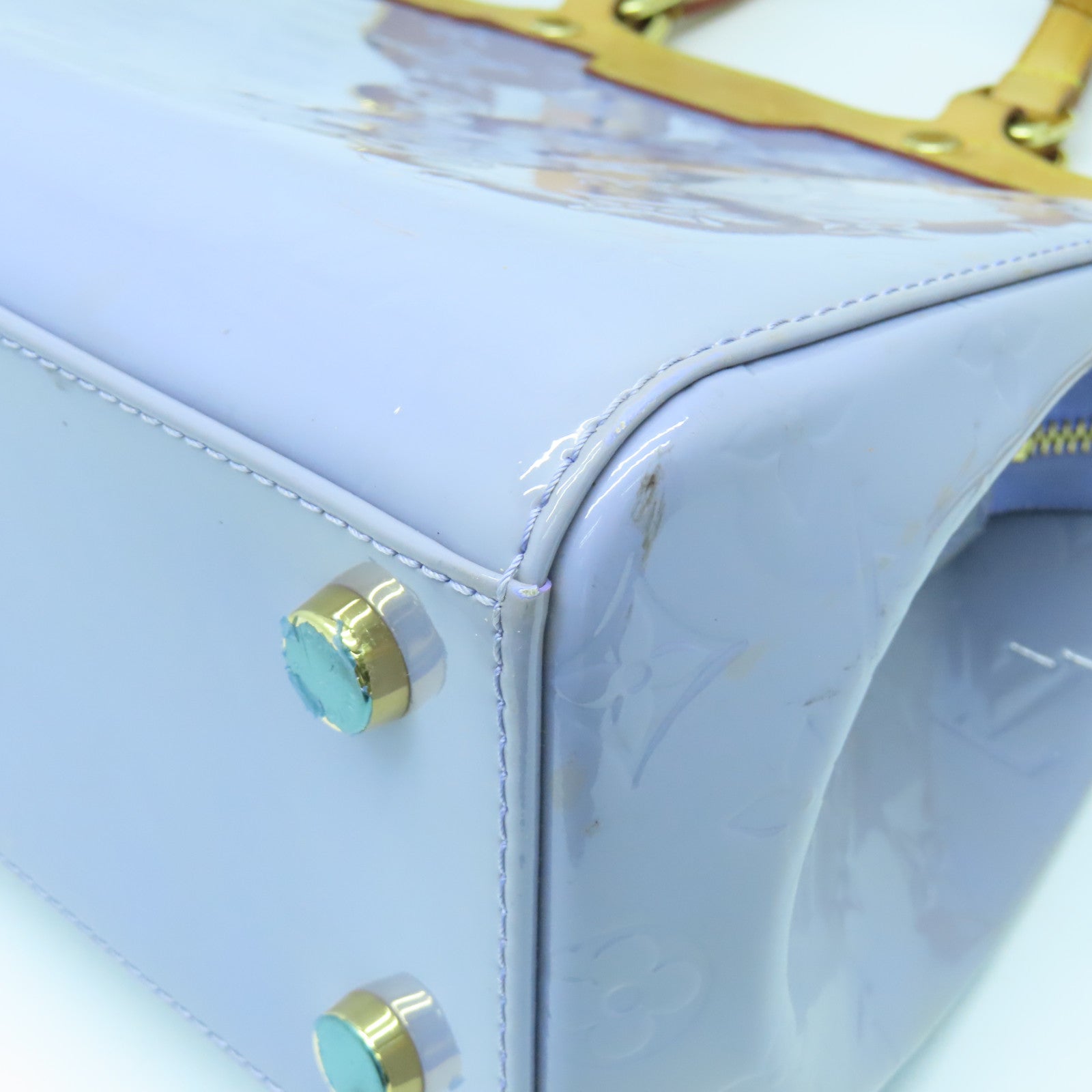 LOUIS VUITTON Vernis Brea MM 2way Shoulder Bag金扣手挽肩背兩用袋紫色