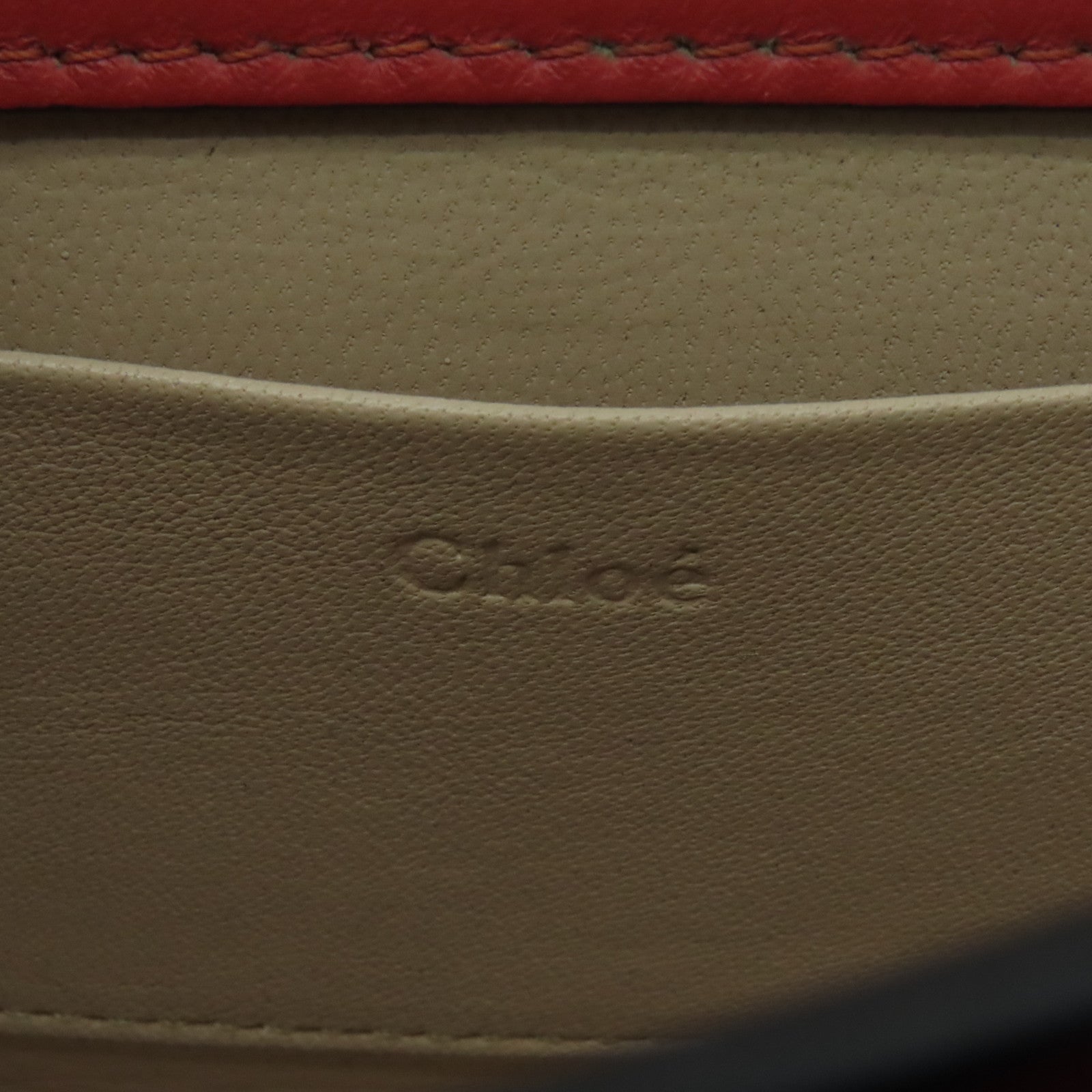 Chloe 牛皮皮革Hand Bag金扣手挽袋红色
