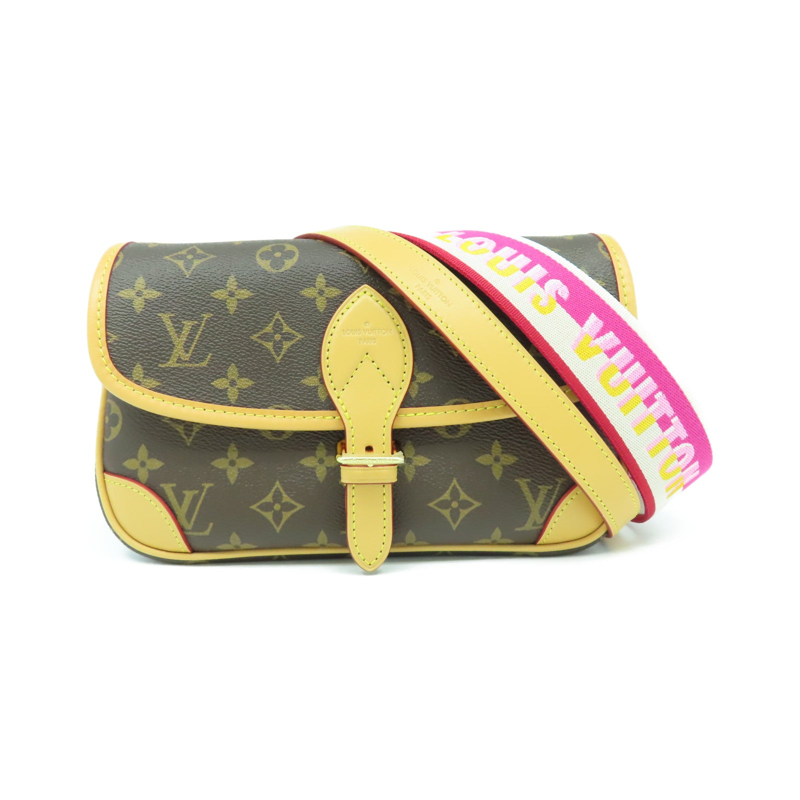 LOUIS VUITTON Monogram Diane金扣肩背袋啡色