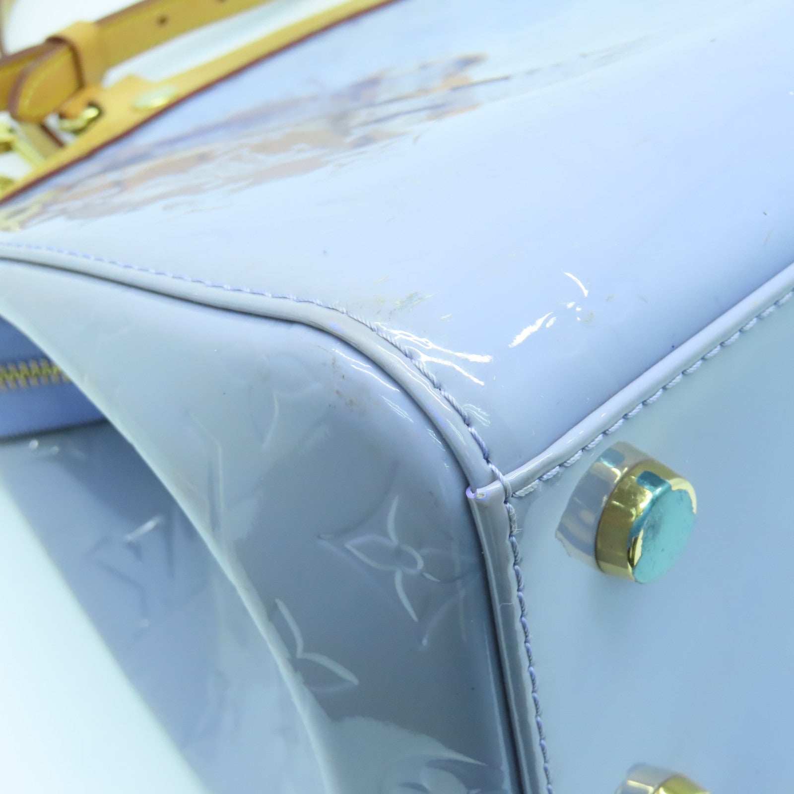 LOUIS VUITTON Vernis Brea MM 2way Shoulder Bag金扣手挽肩背兩用袋紫色