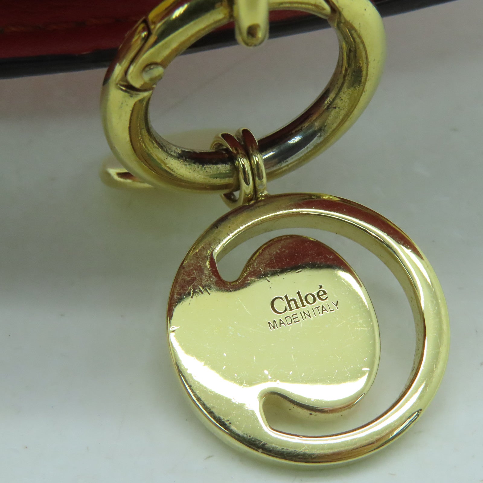 Chloe 牛皮皮革Hand Bag金扣手挽袋红色