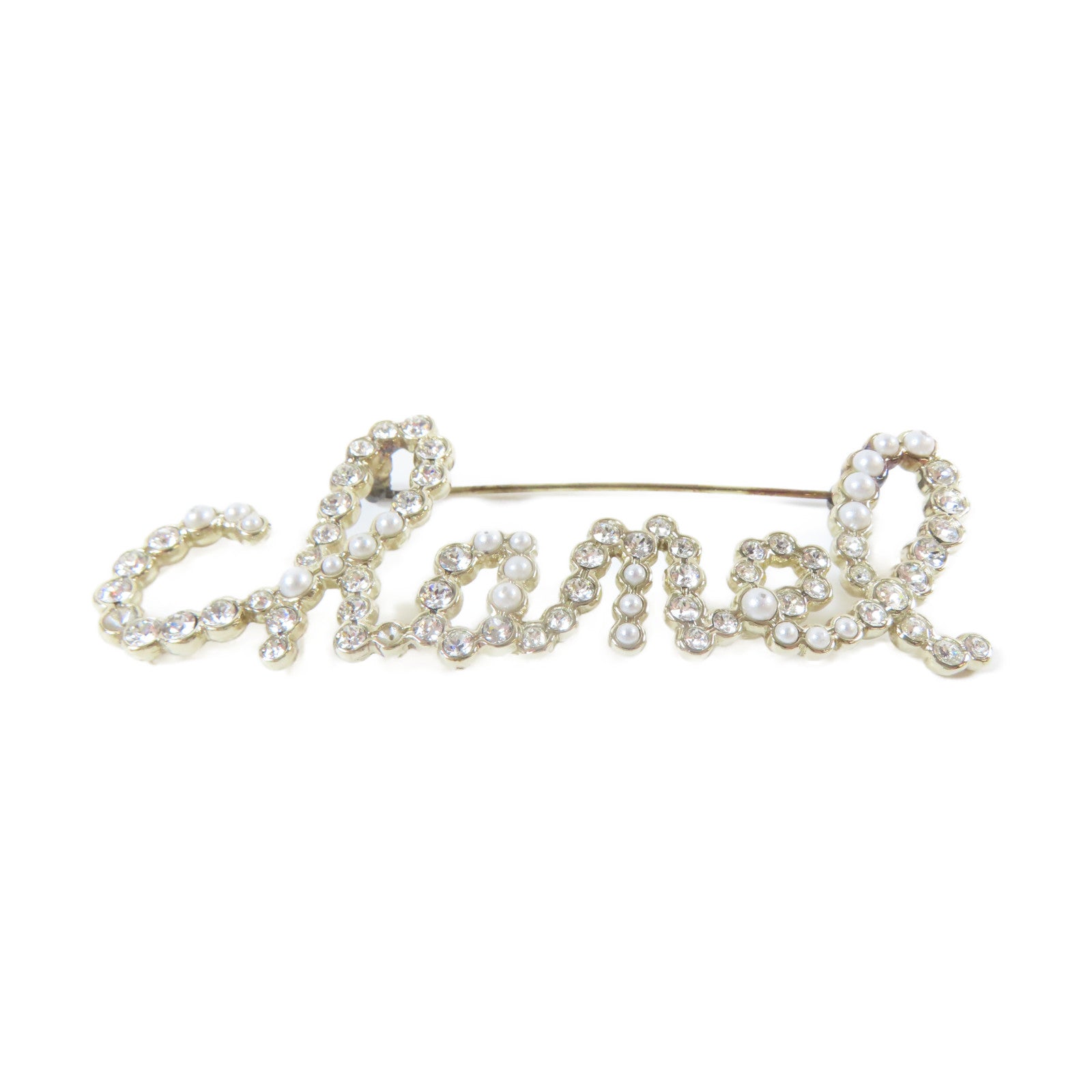 CHANEL 金屬/水晶Brooch胸針金色