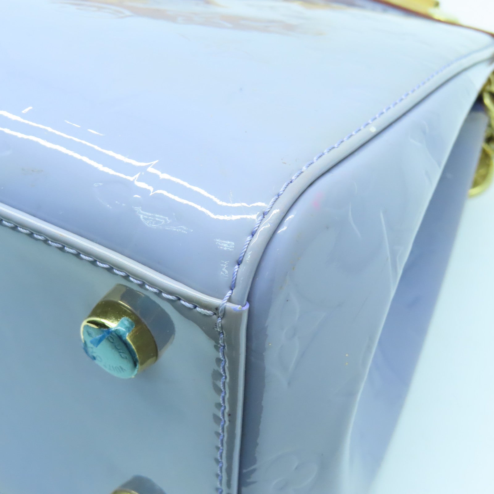 LOUIS VUITTON Vernis Brea MM 2way Shoulder Bag金扣手挽肩背兩用袋紫色