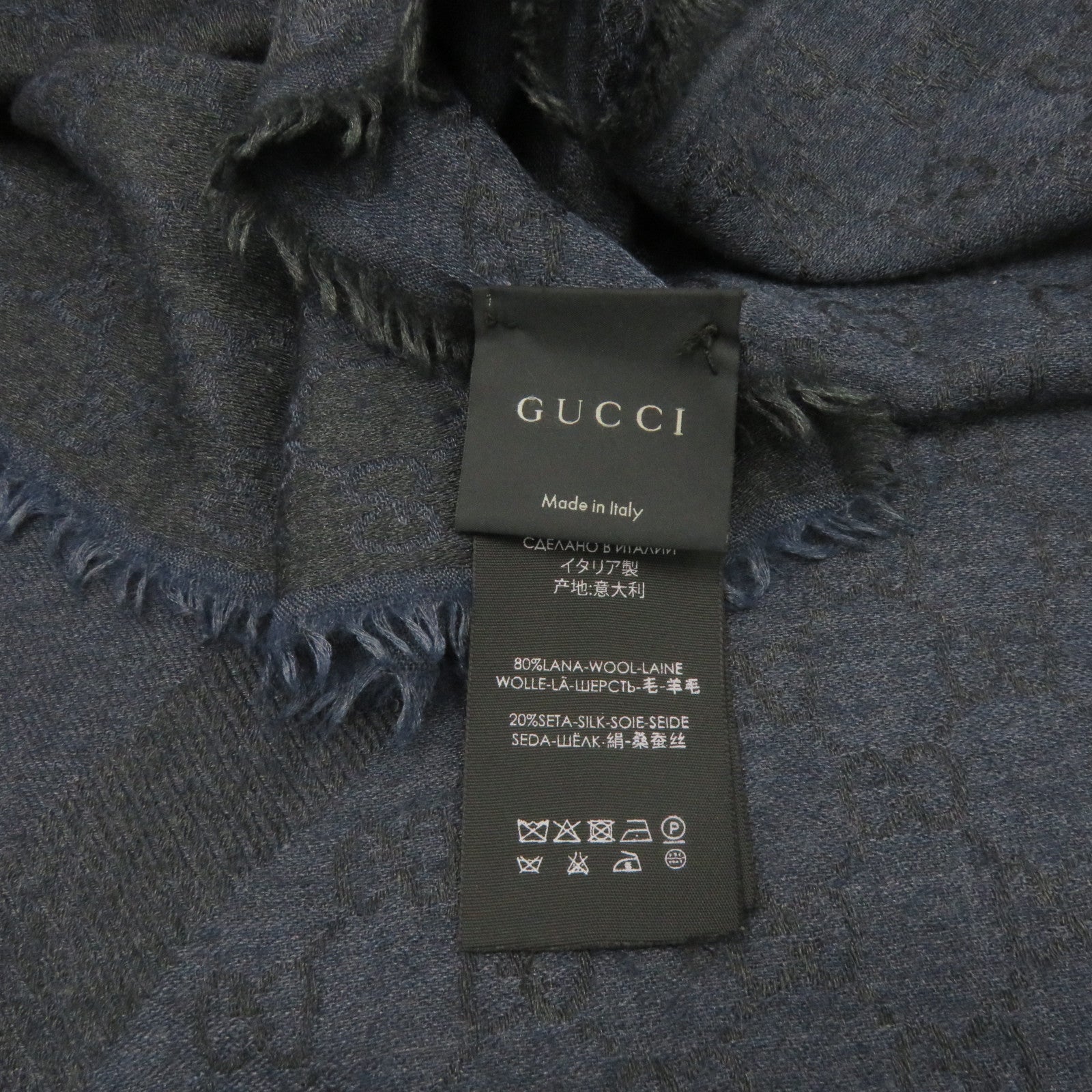 GUCCI Wool Scarf Scarf Dark Gray