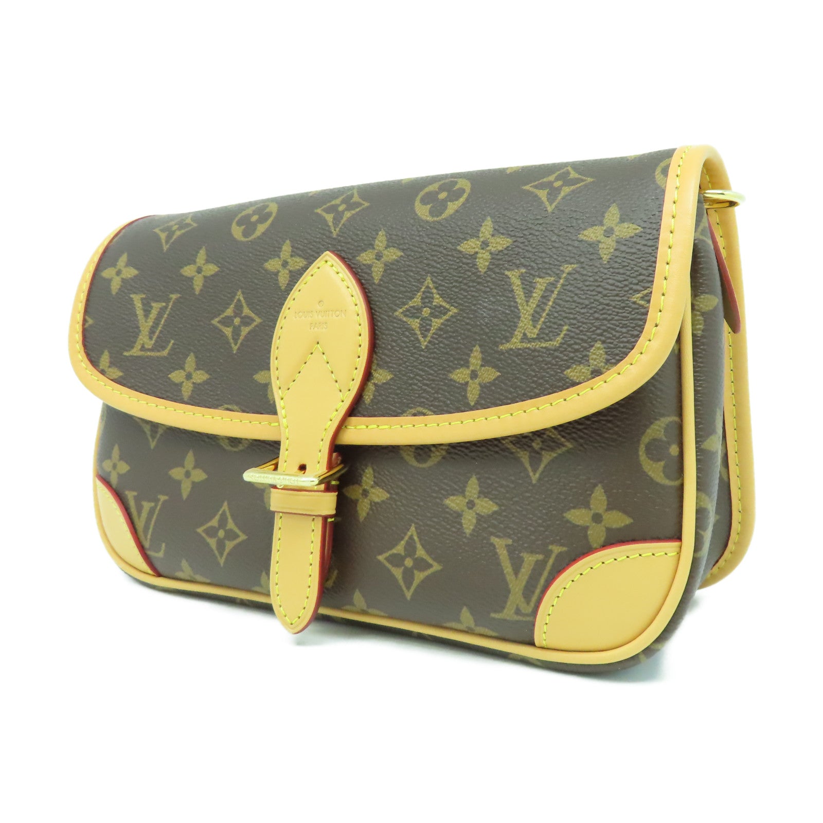 LOUIS VUITTON Monogram Diane金扣肩背袋啡色