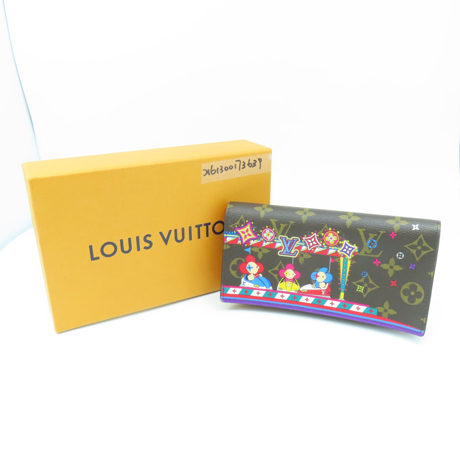 LOUIS VUITTON Monogram Portefeuille Sarah NM Bifold Purse金扣長錢包棕色