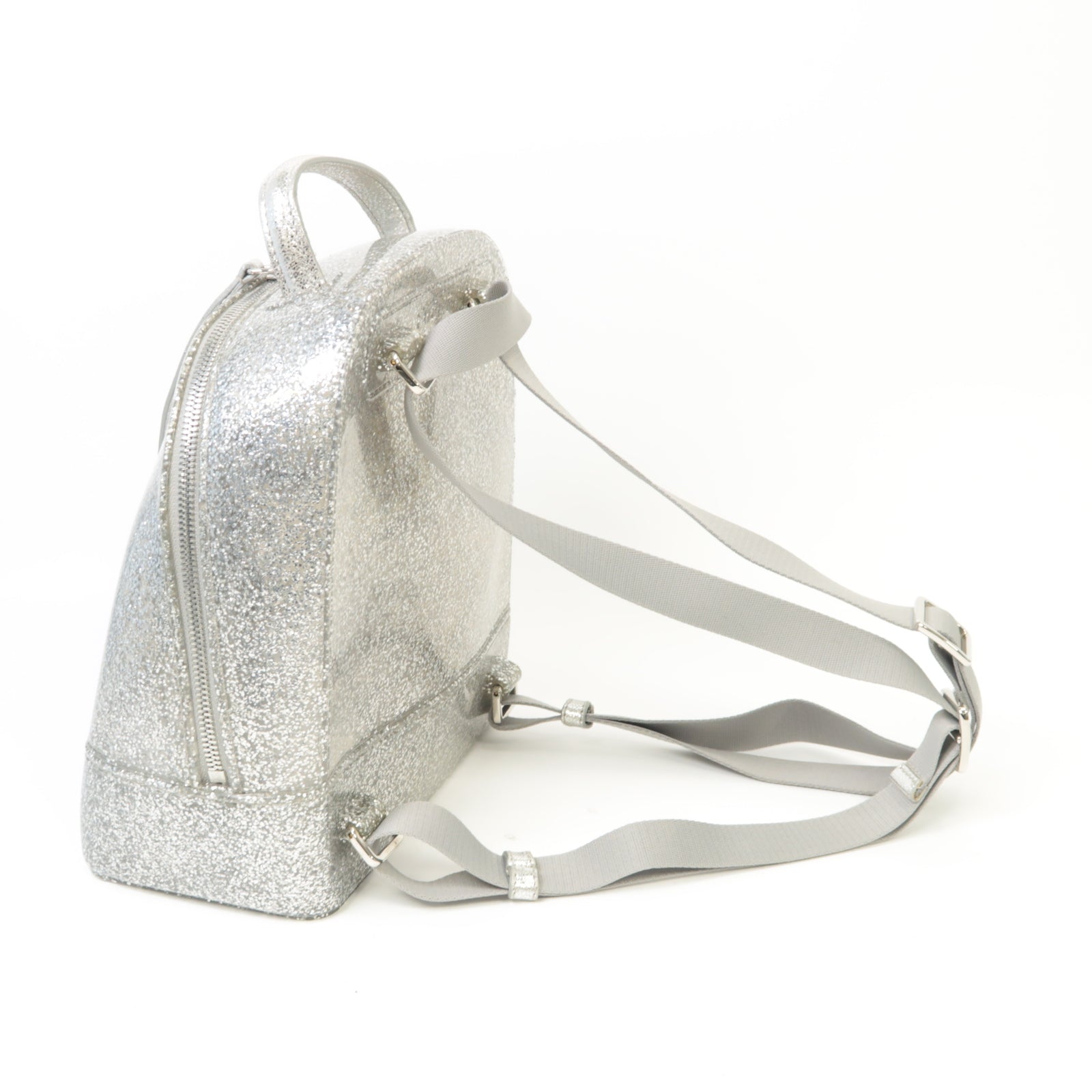 Furla PVC Backpack銀扣背包銀色